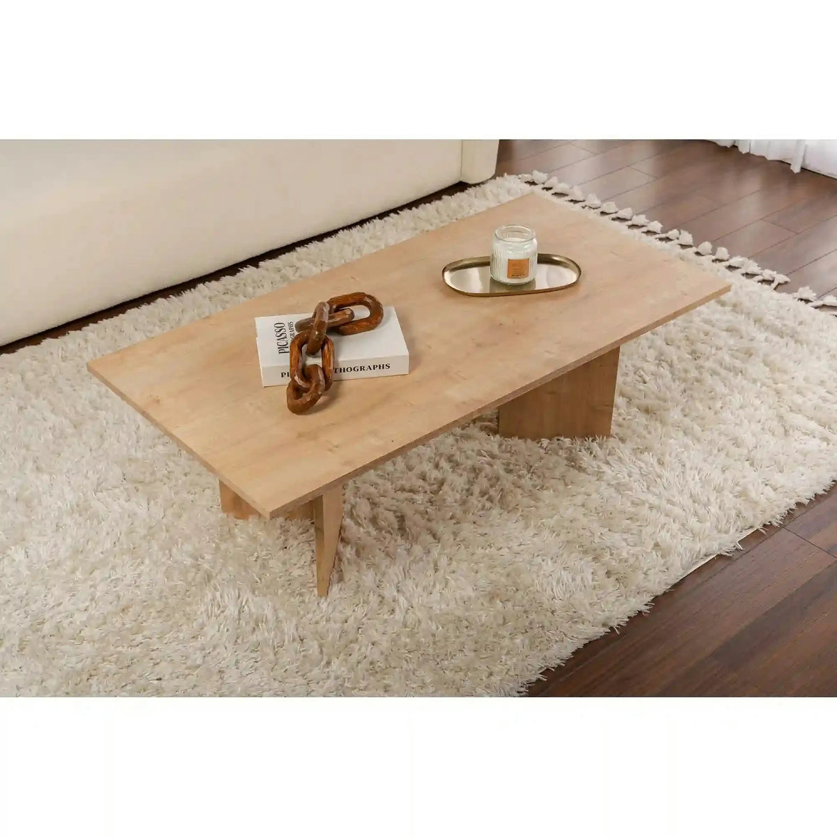 Masuta cafea SABIN, stejar, PAL melaminat, 119x60x40 cm