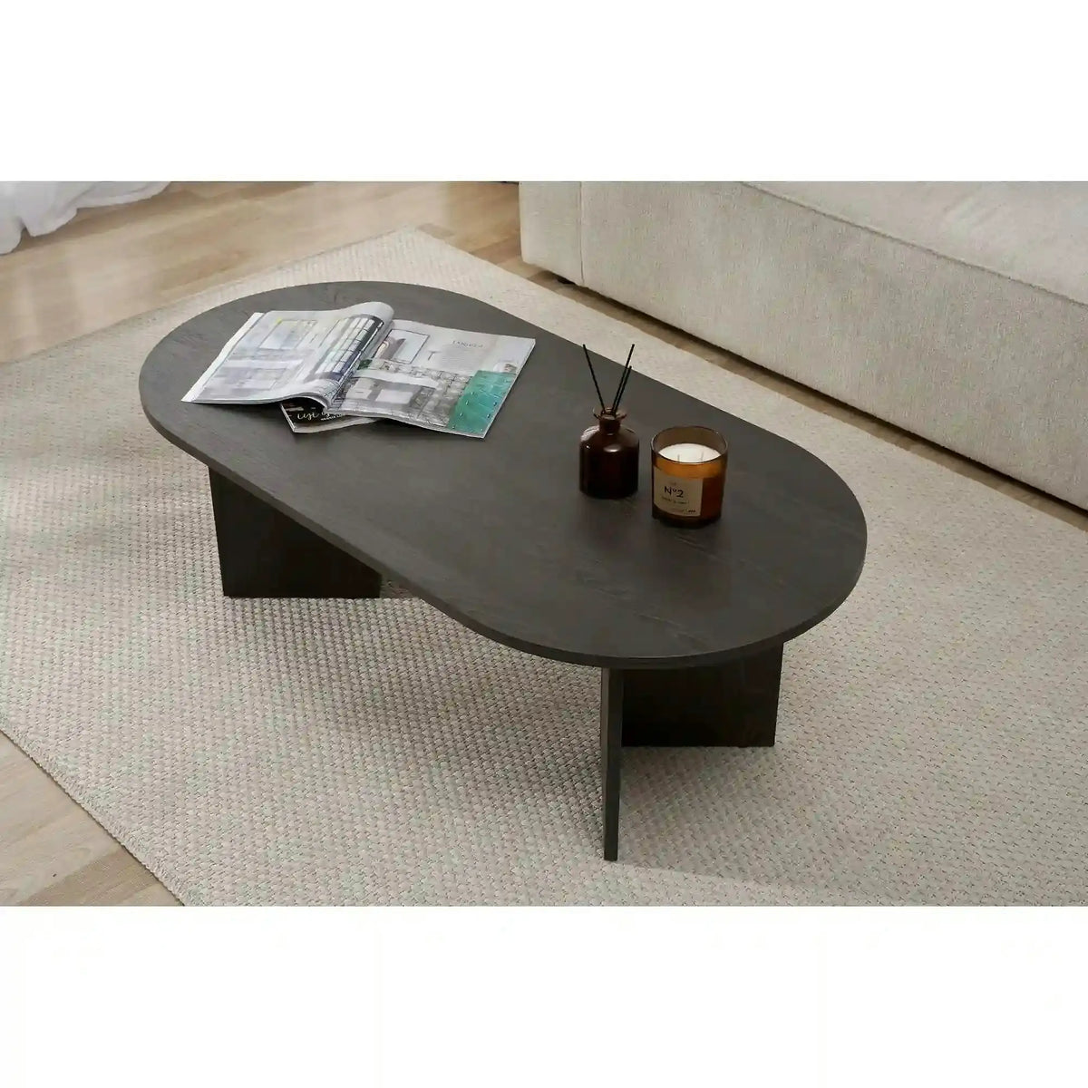 Masuta cafea SABLE, negru, PAL, 119x60x40 cm