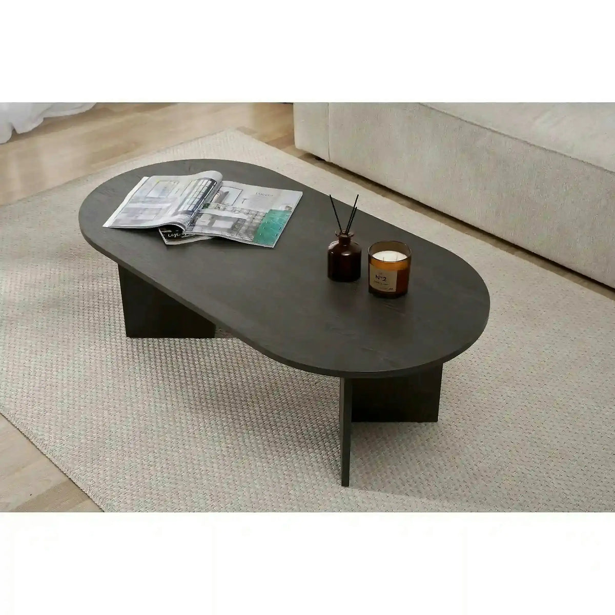 Masuta cafea SABLE, negru, PAL, 119x60x40 cm