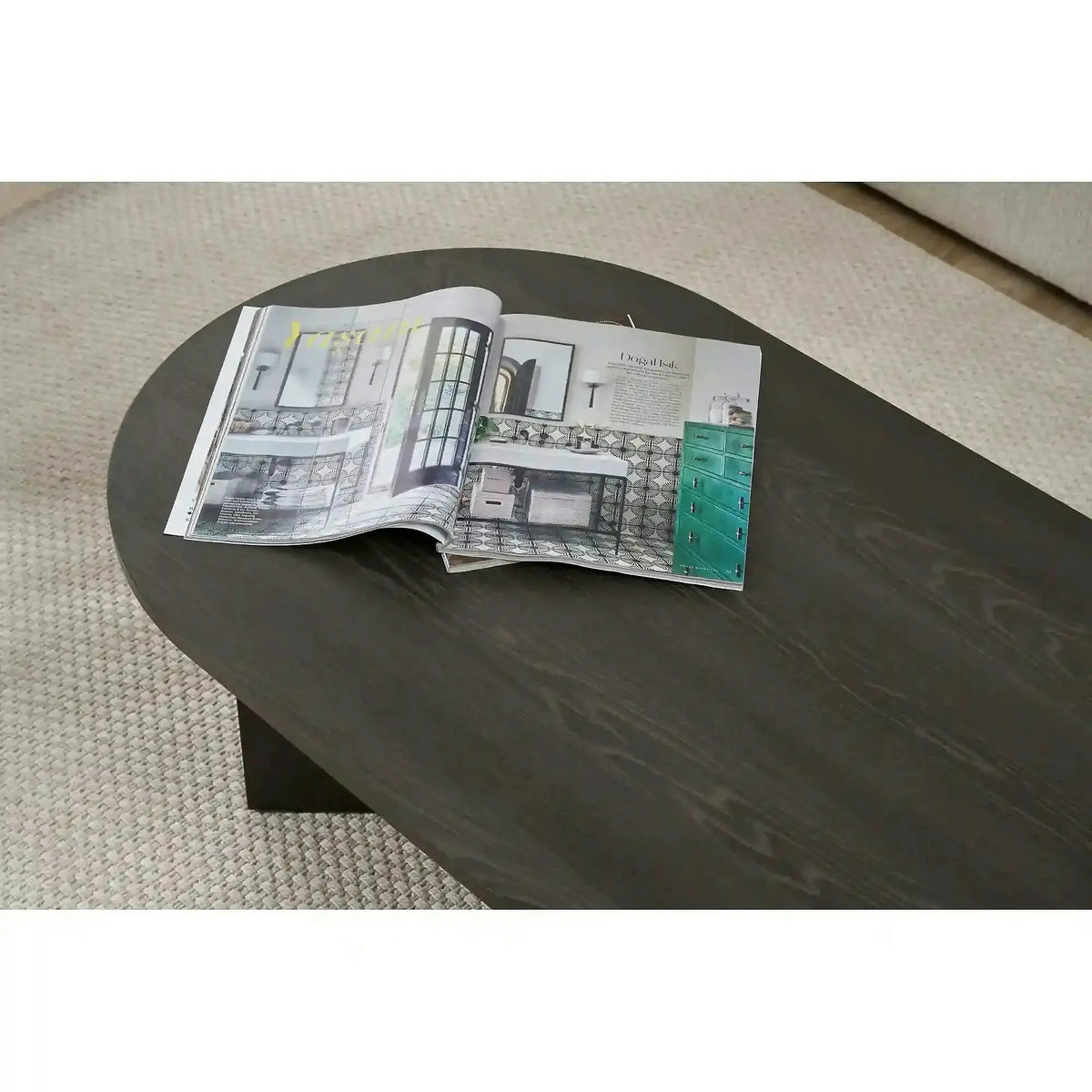 Masuta cafea SABLE, negru, PAL, 119x60x40 cm