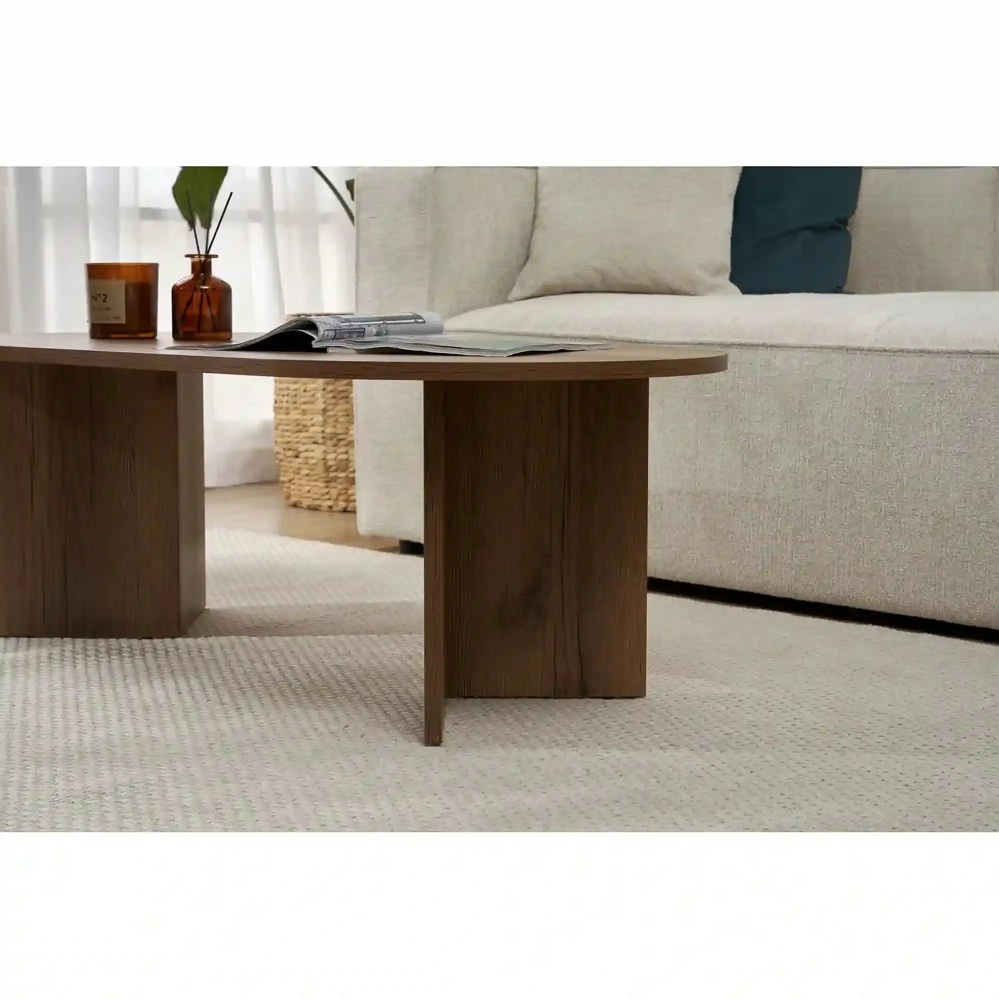 Masuta cafea SABLE, nuc inchis, PAL, 119x60x40 cm