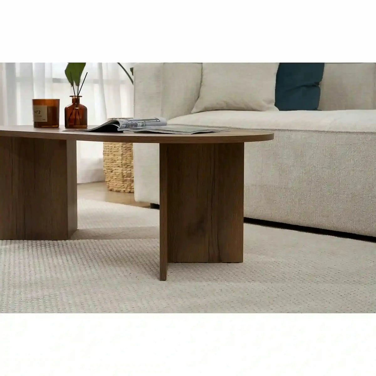 Masuta cafea SABLE, nuc inchis, PAL, 119x60x40 cm