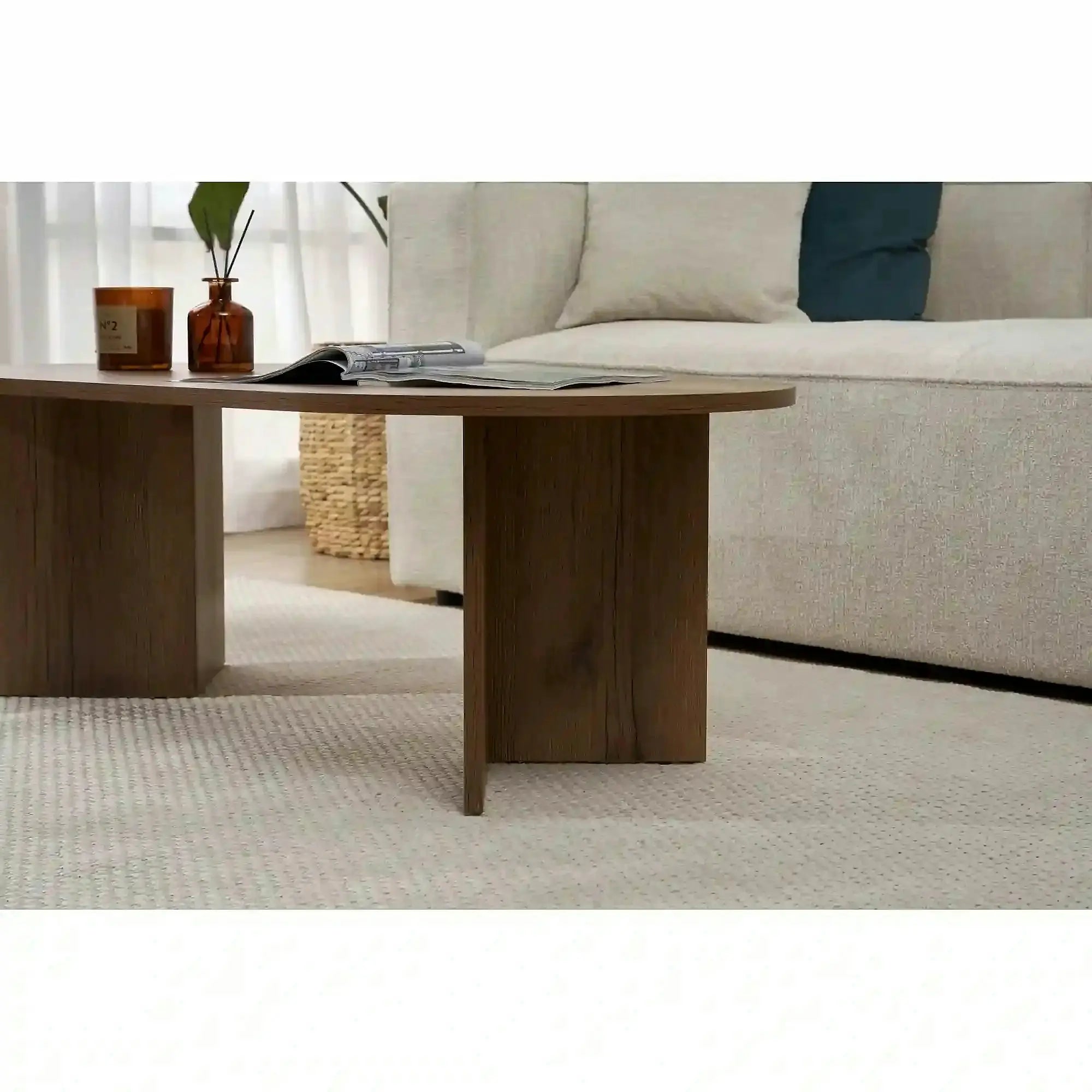 Masuta cafea SABLE, nuc inchis, PAL, 119x60x40 cm