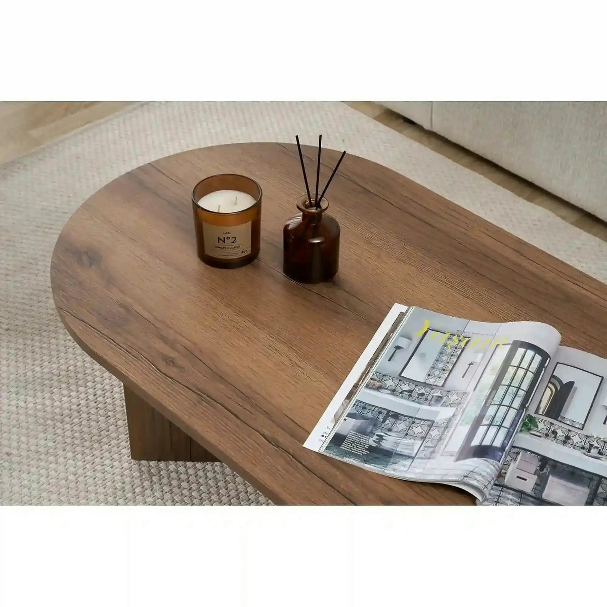 Masuta cafea SABLE, nuc inchis, PAL, 119x60x40 cm
