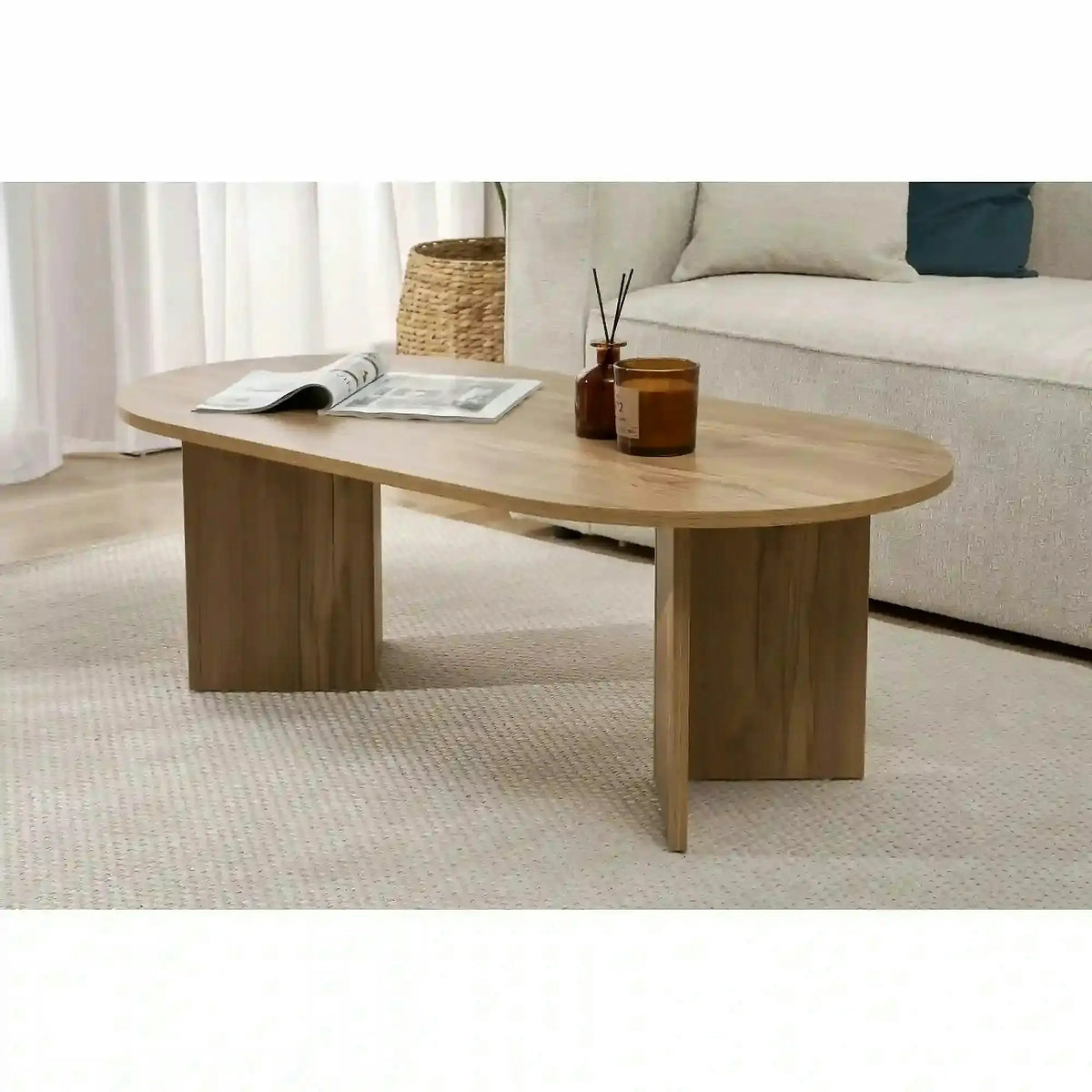 Masuta cafea SABLE, stejar, PAL, 119x60x40 cm
