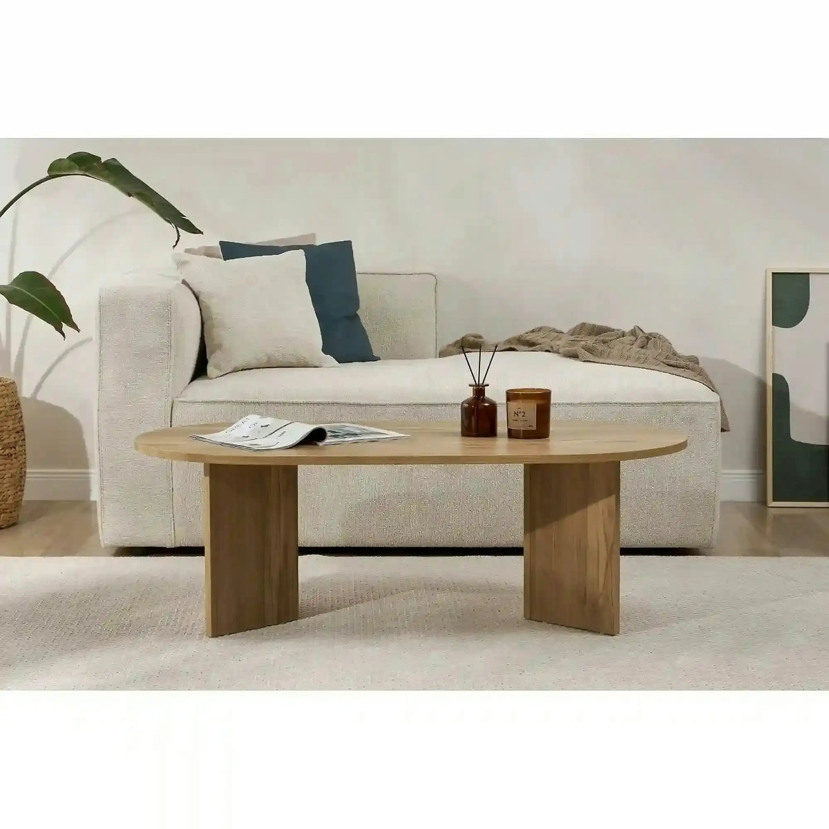 Masuta cafea SABLE, stejar, PAL, 119x60x40 cm