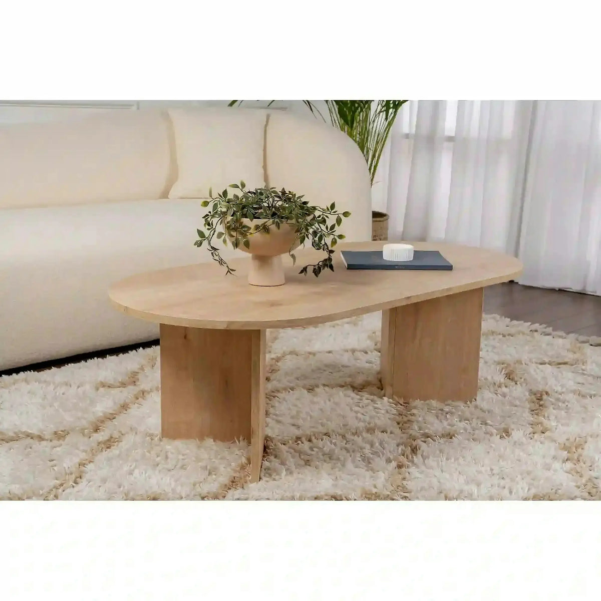 Masuta cafea SABLE, stejar safir, PAL, 119x60x40 cm