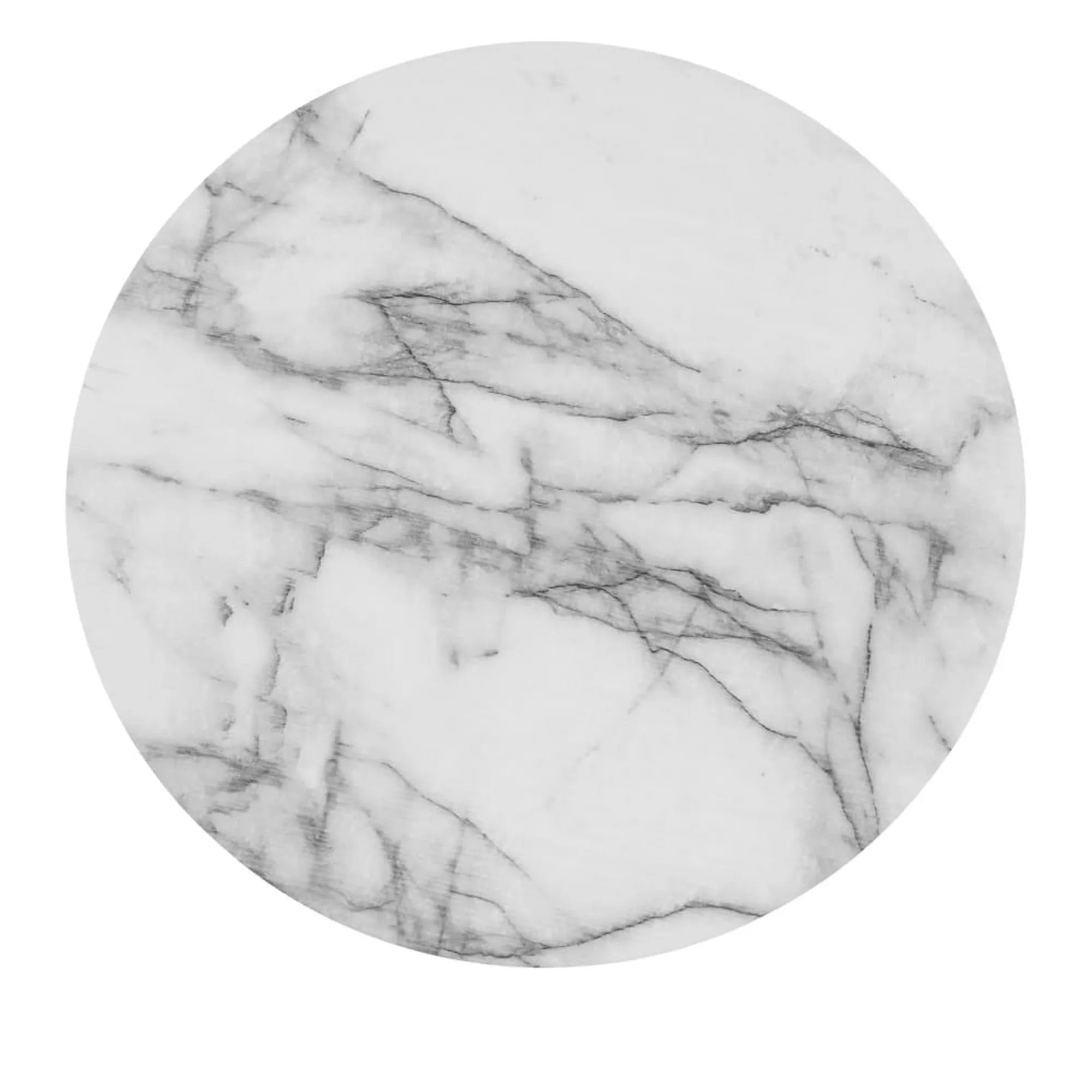 Masuta cafea SALINO, alb cu efect de marmura, metal, 60x60x50 cm