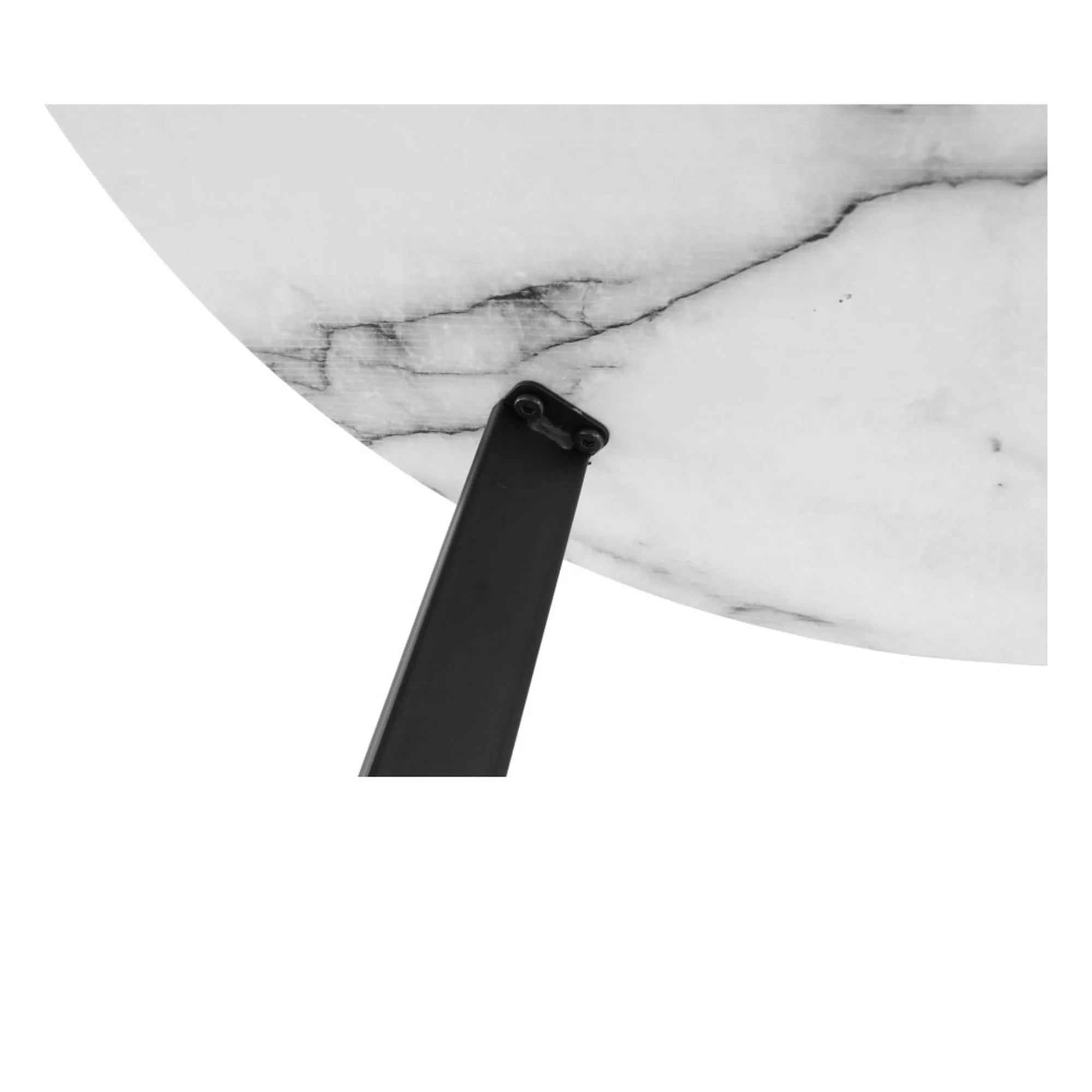 Masuta cafea SALINO, alb cu efect de marmura, metal, 60x60x50 cm