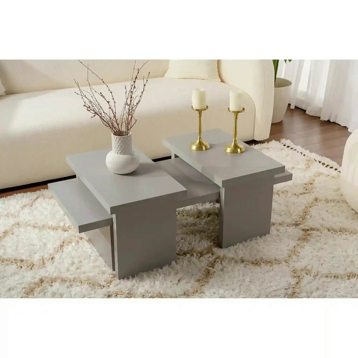 Masuta cafea SANCTUARY, gri, PAL, 110x45x30 cm