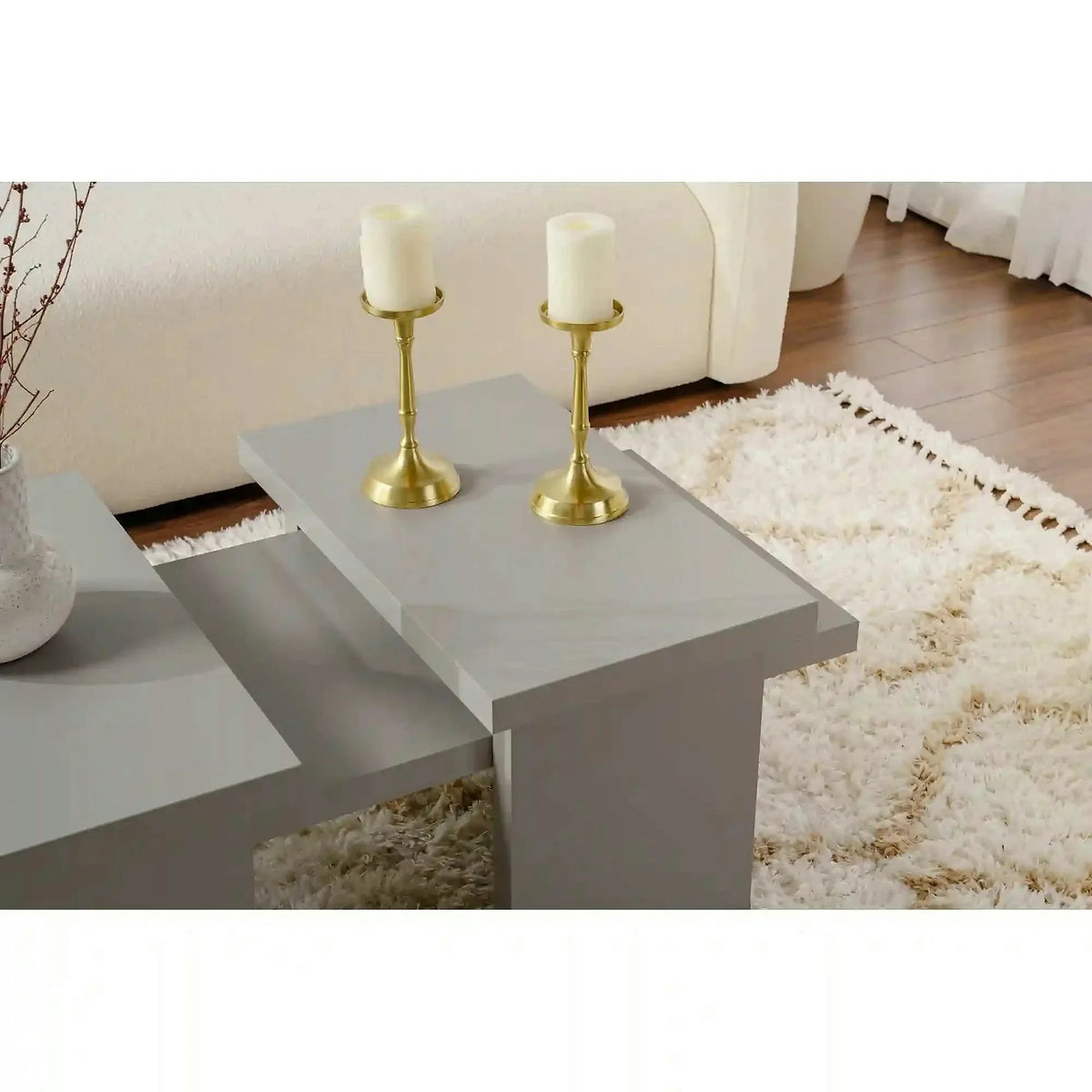 Masuta cafea SANCTUARY, gri, PAL, 110x45x30 cm