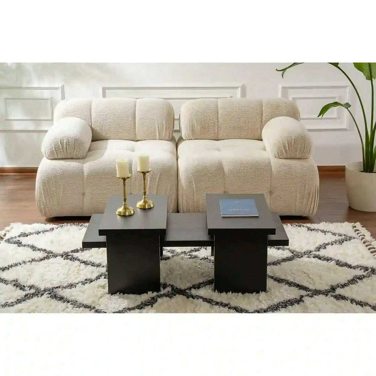 Masuta cafea SANCTUARY, negru, PAL, 110x45x30 cm