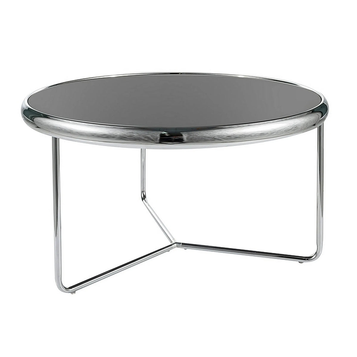 Masuta cafea SCARLET, negru/argintiu, sticla securizata/metal, 74x40 cm
