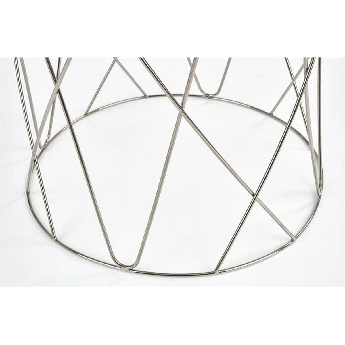 Masuta cafea Selena, transparent/argintiu, sticla/otel, 55x55x55 cm