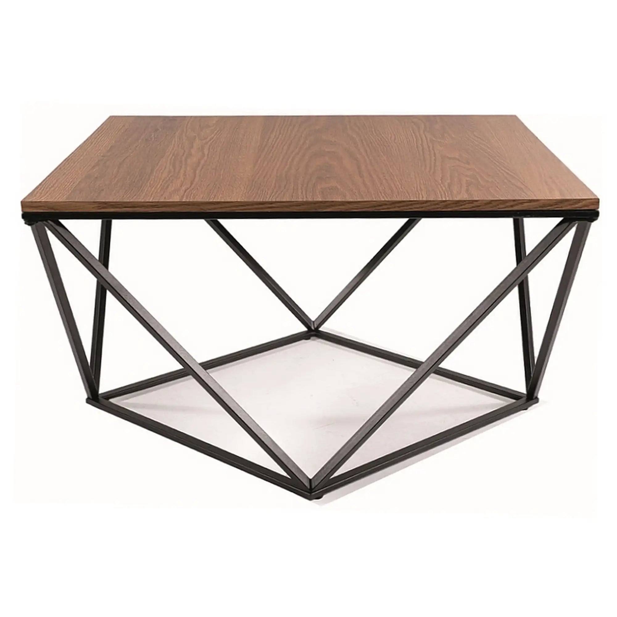 Masuta cafea SILVER A, nuc/negru mat, 80x80x45 cm