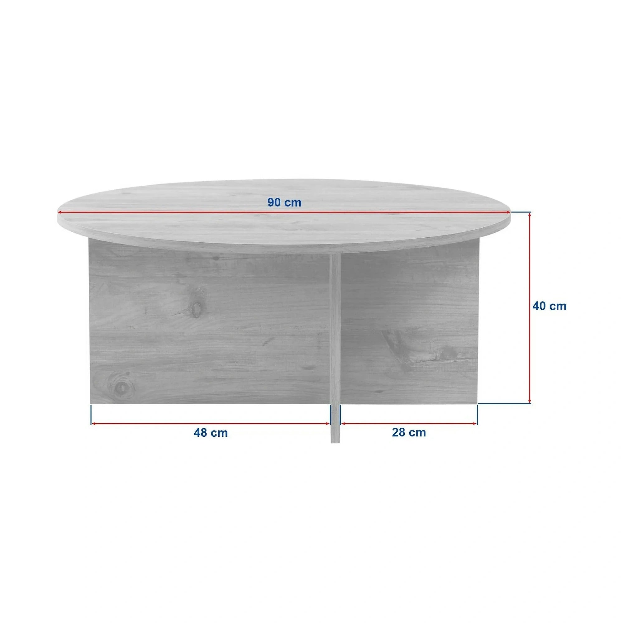 Masuta cafea SOLEIL, bej cu efect de piatra travertin, PAL melaminat, 90x90x40 cm