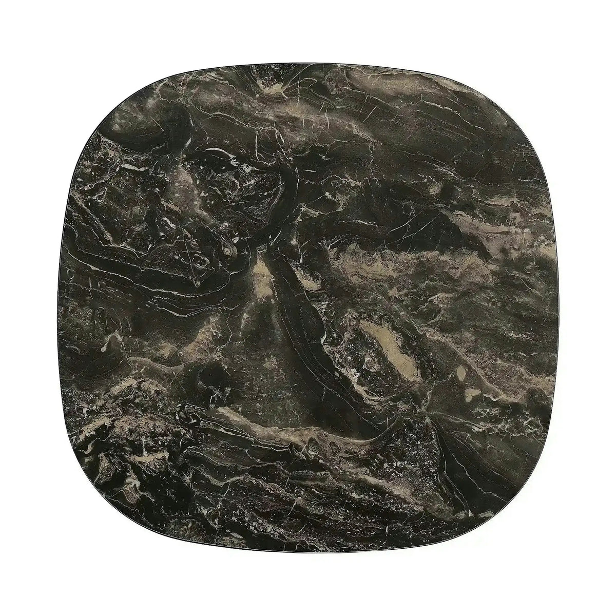 Măsuță cafea STELLA A, negru lucios/cupru, ceramică/metal, 100x100x38 cm