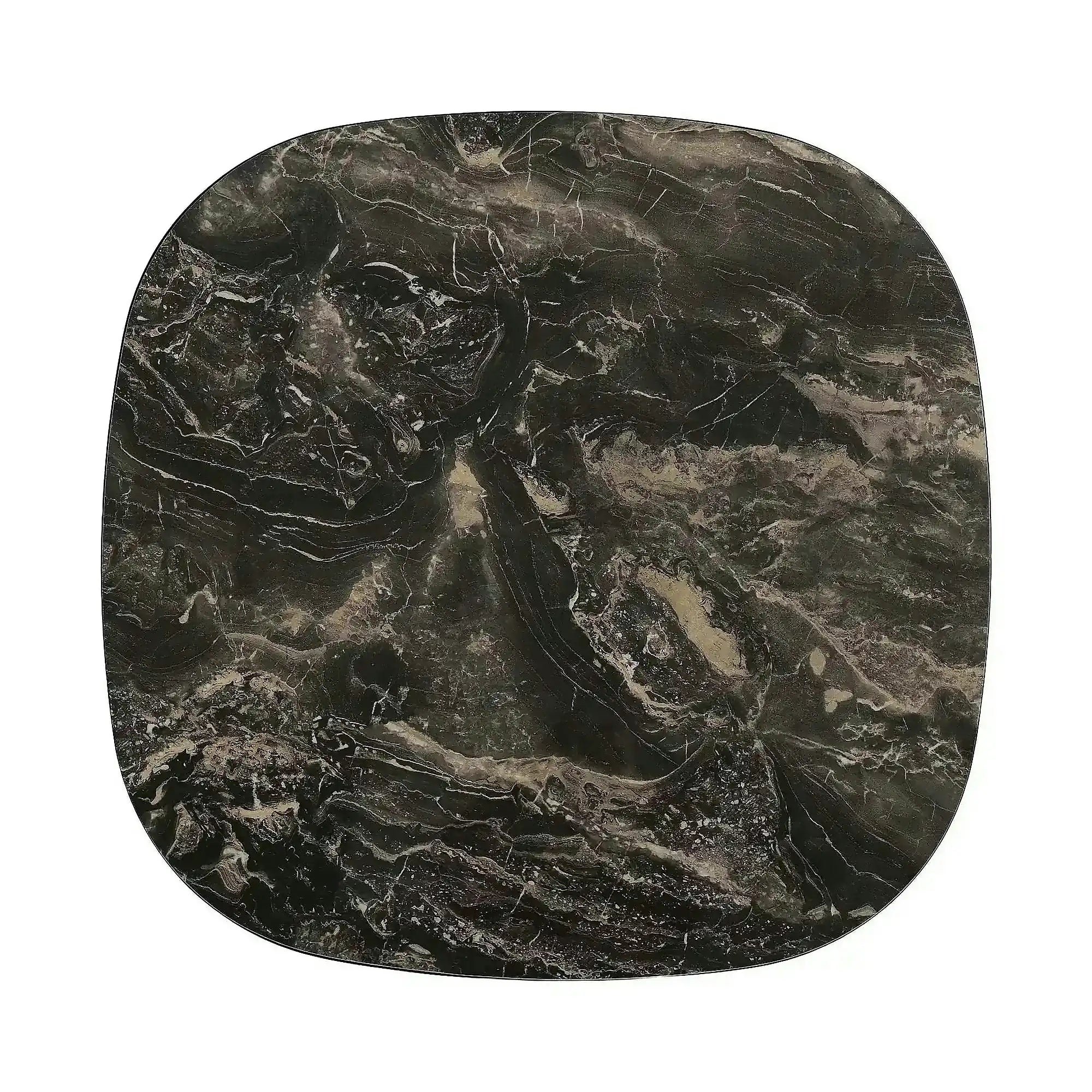 Măsuță cafea STELLA B, negru lucios/cupru, ceramică/metal, 75x75x43 cm
