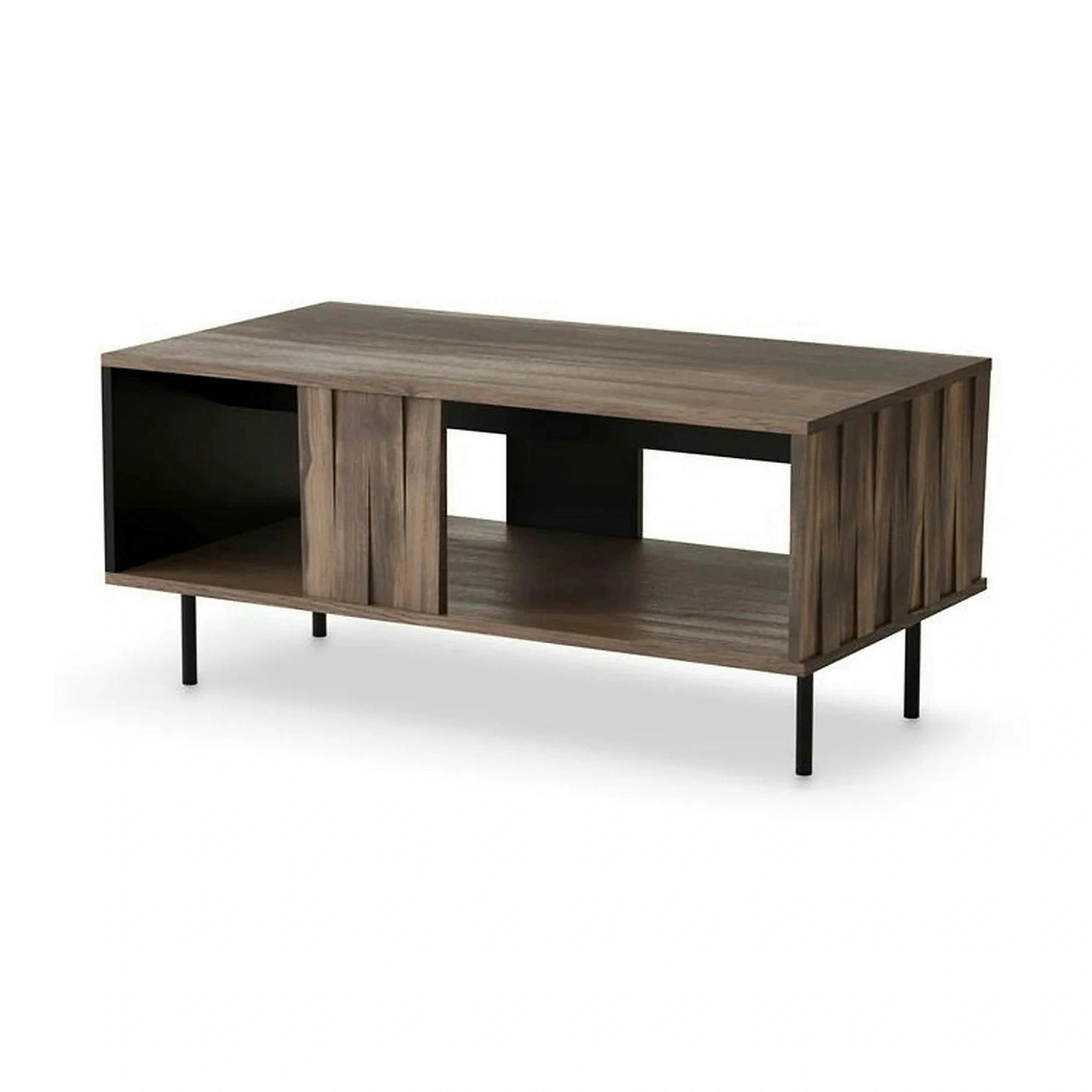 Masuta cafea SWING LAW-1, nuc/negru, PAL laminat/otel, 100x54x45 cm
