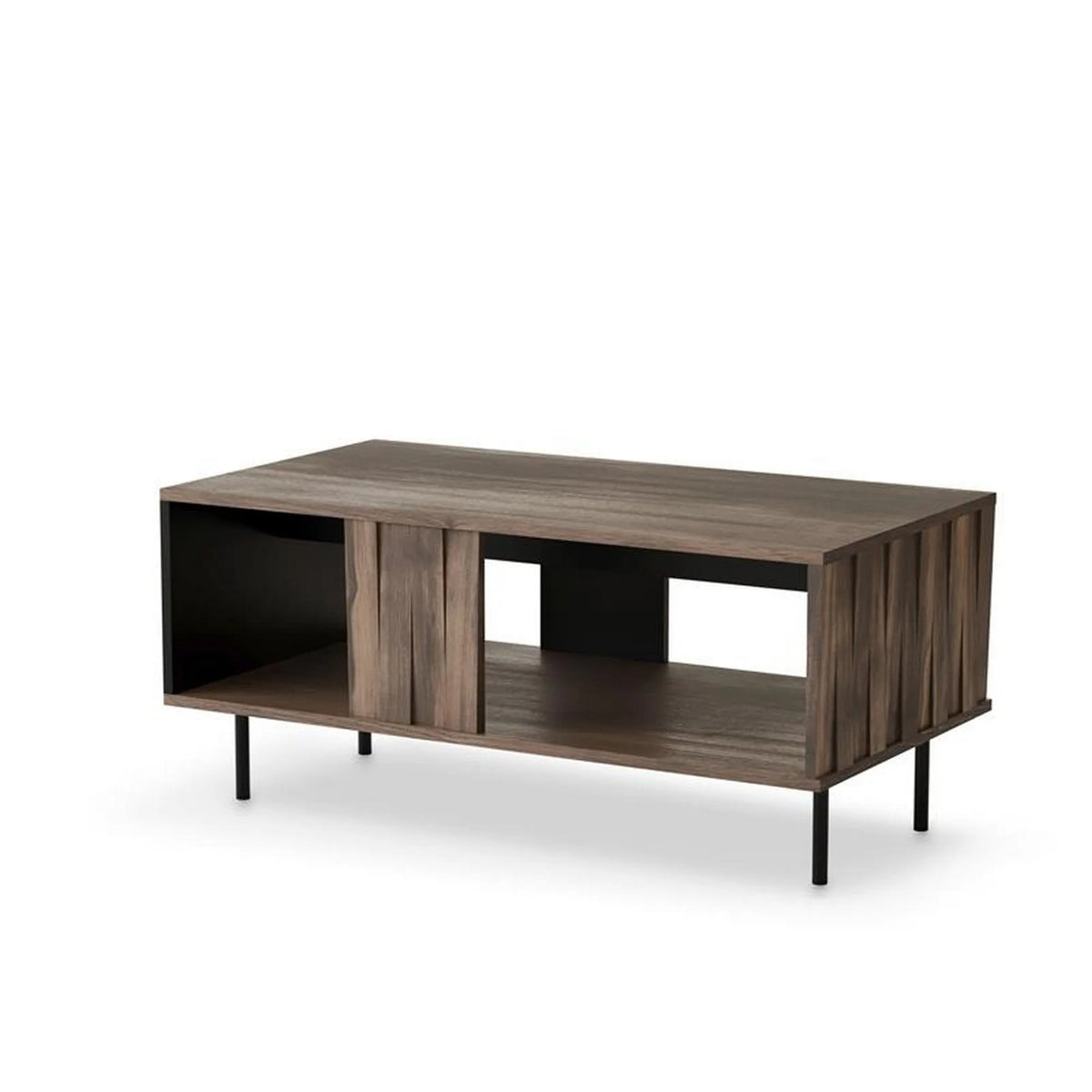 Masuta cafea SWING LAW-1, nuc/negru, PAL laminat/otel, 100x54x45 cm