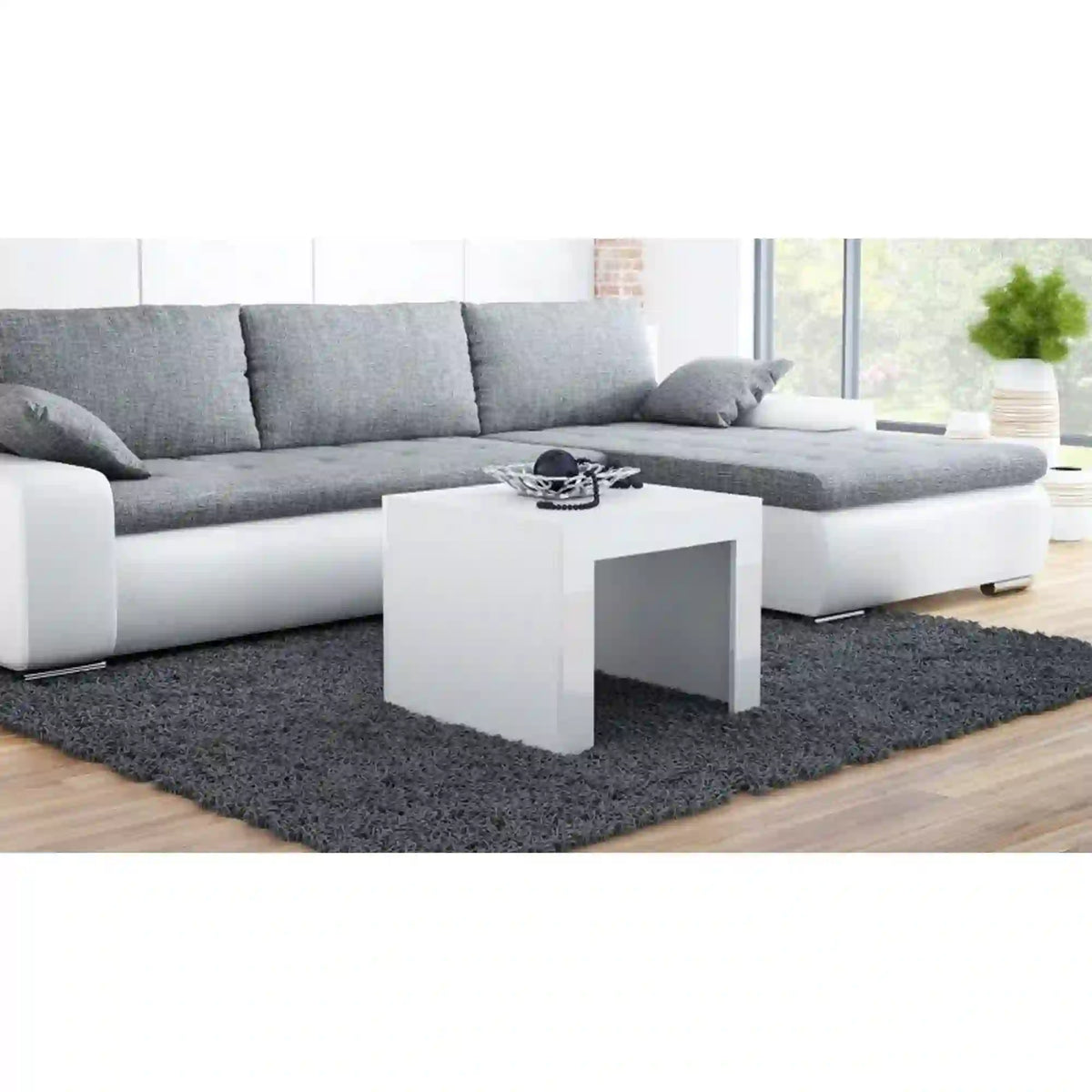 Masuta cafea Tess, alb, PAL, 60x50 cm