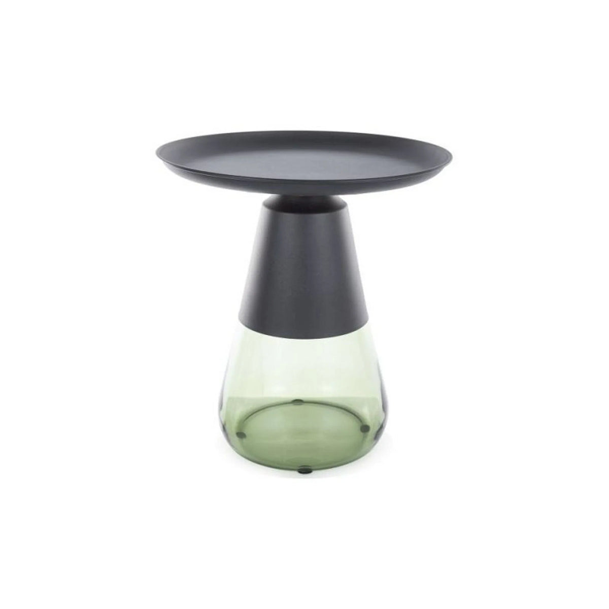Masuta cafea TIFFANY A BLACK, verde/negru, metal/sticla, 50x52 cm