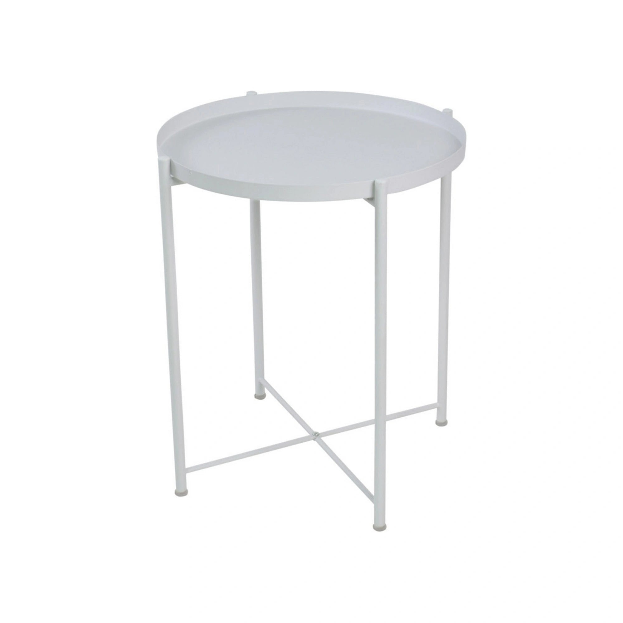 Masuta cafea TIM, alb, metal, 48x48x53 cm