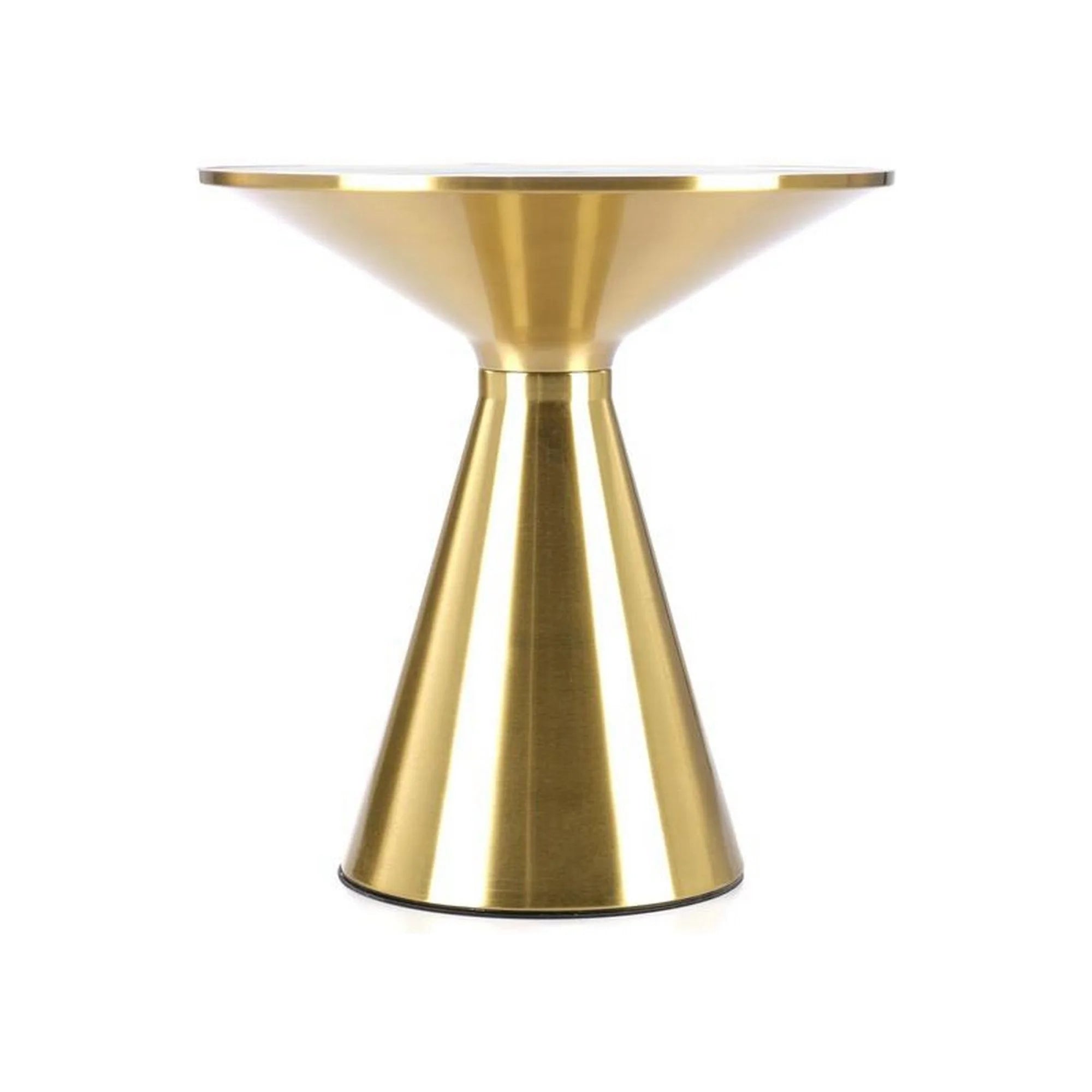 Masuta cafea TRIBECA, alb/auriu, ceramica/otel, 50x50x52 cm