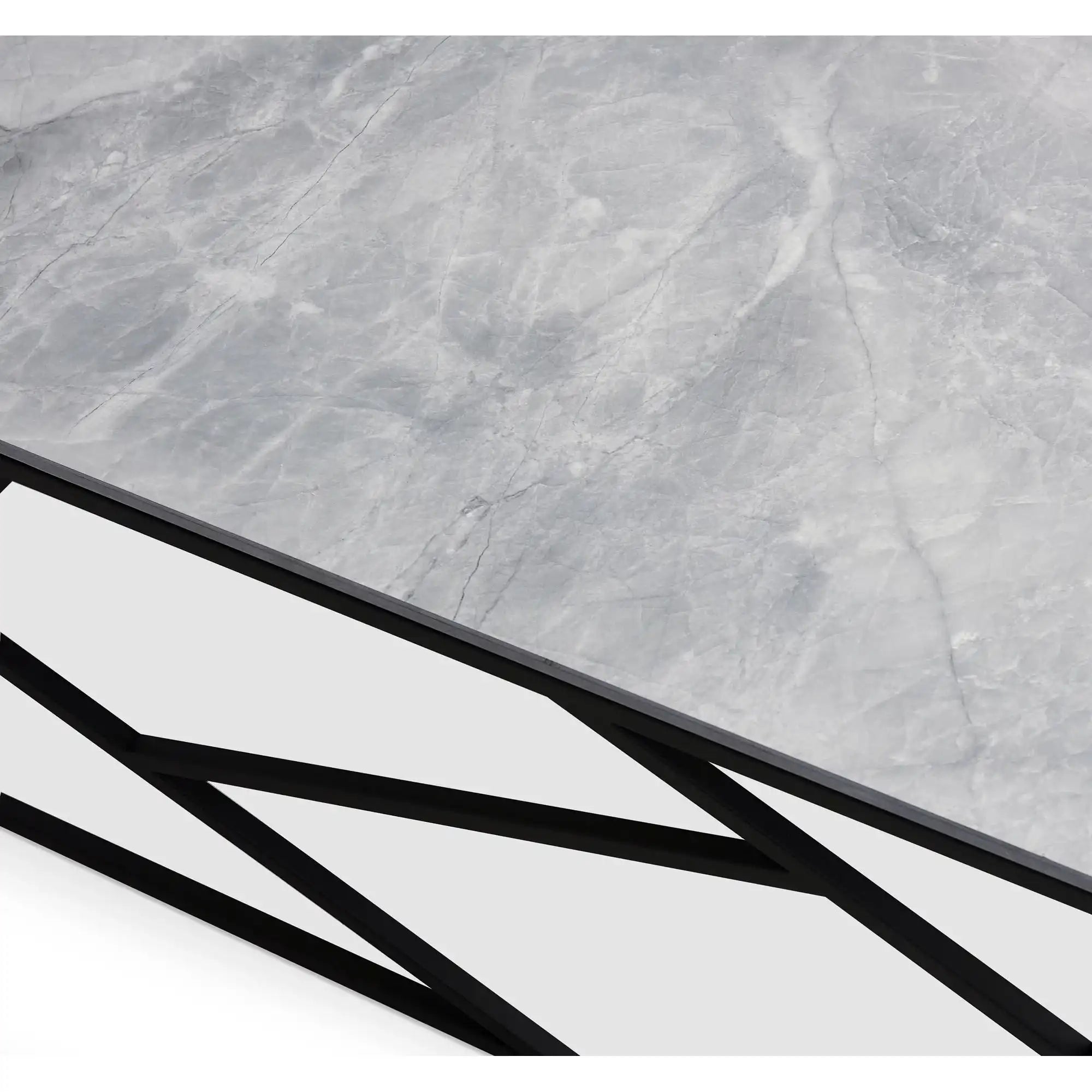 Masuta cafea UNIVERSE 2, gri/negru, ceramica/metal, 120x60x45 cm