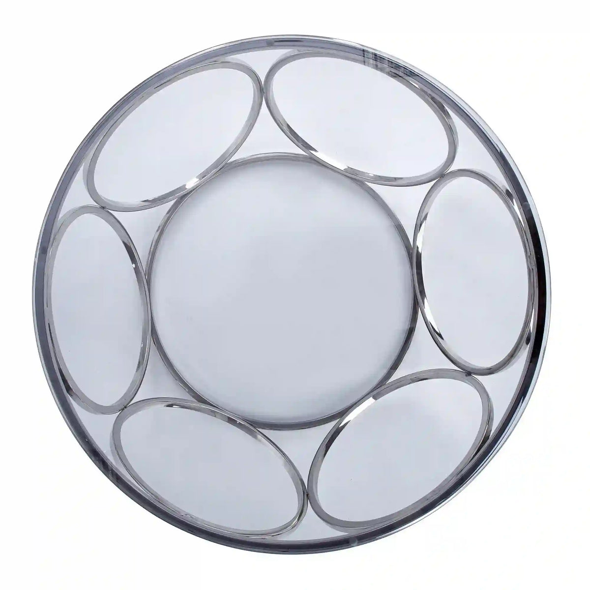 Masuta cafea VENUS argintiu/transparent, sticla/otel, 80x44 cm