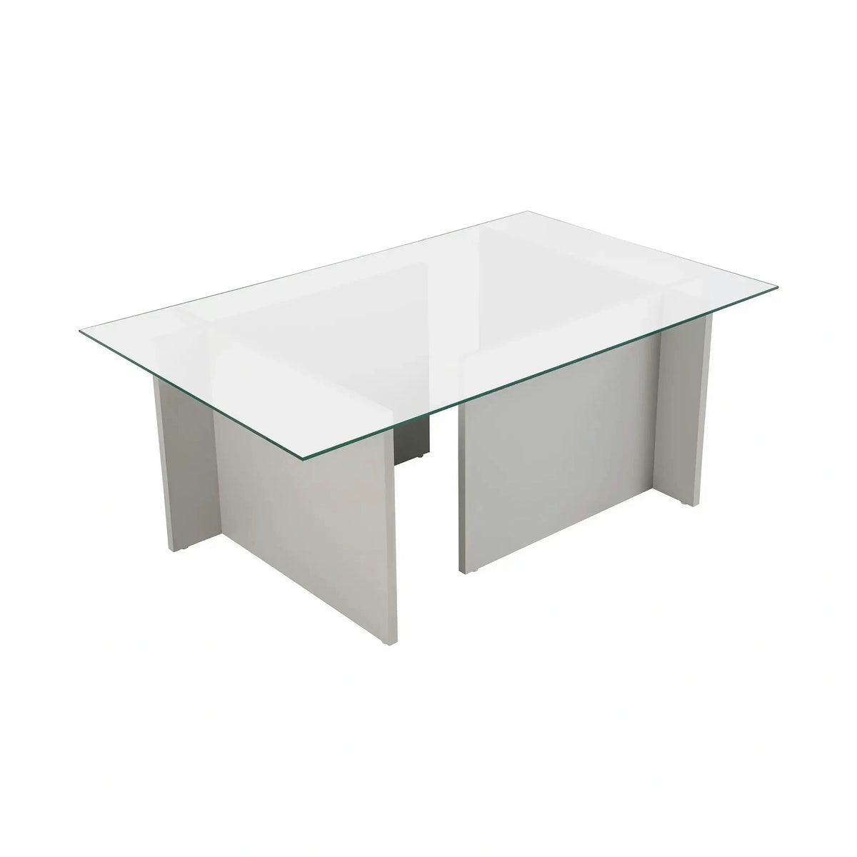 Masuta cafea VETRINO, gri/transparent, sticla/PAL, 105x65x40 cm
