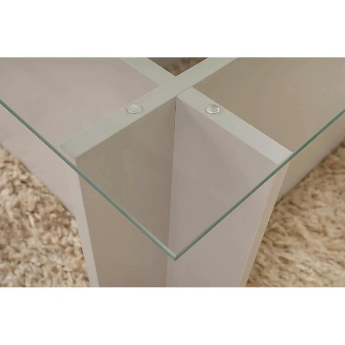 Masuta cafea VETRINO, gri/transparent, sticla/PAL, 105x65x40 cm