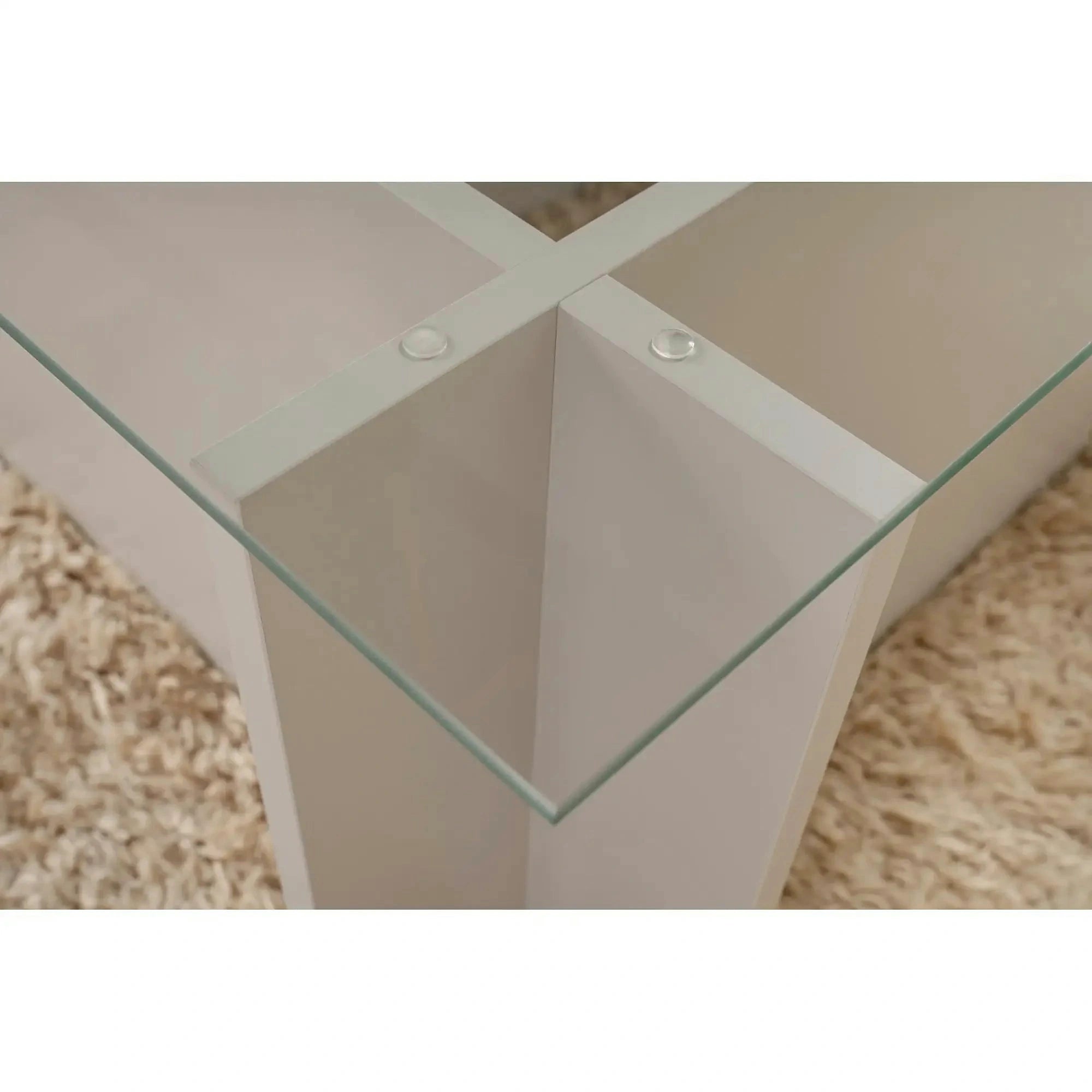Masuta cafea VETRINO, gri/transparent, sticla/PAL, 105x65x40 cm