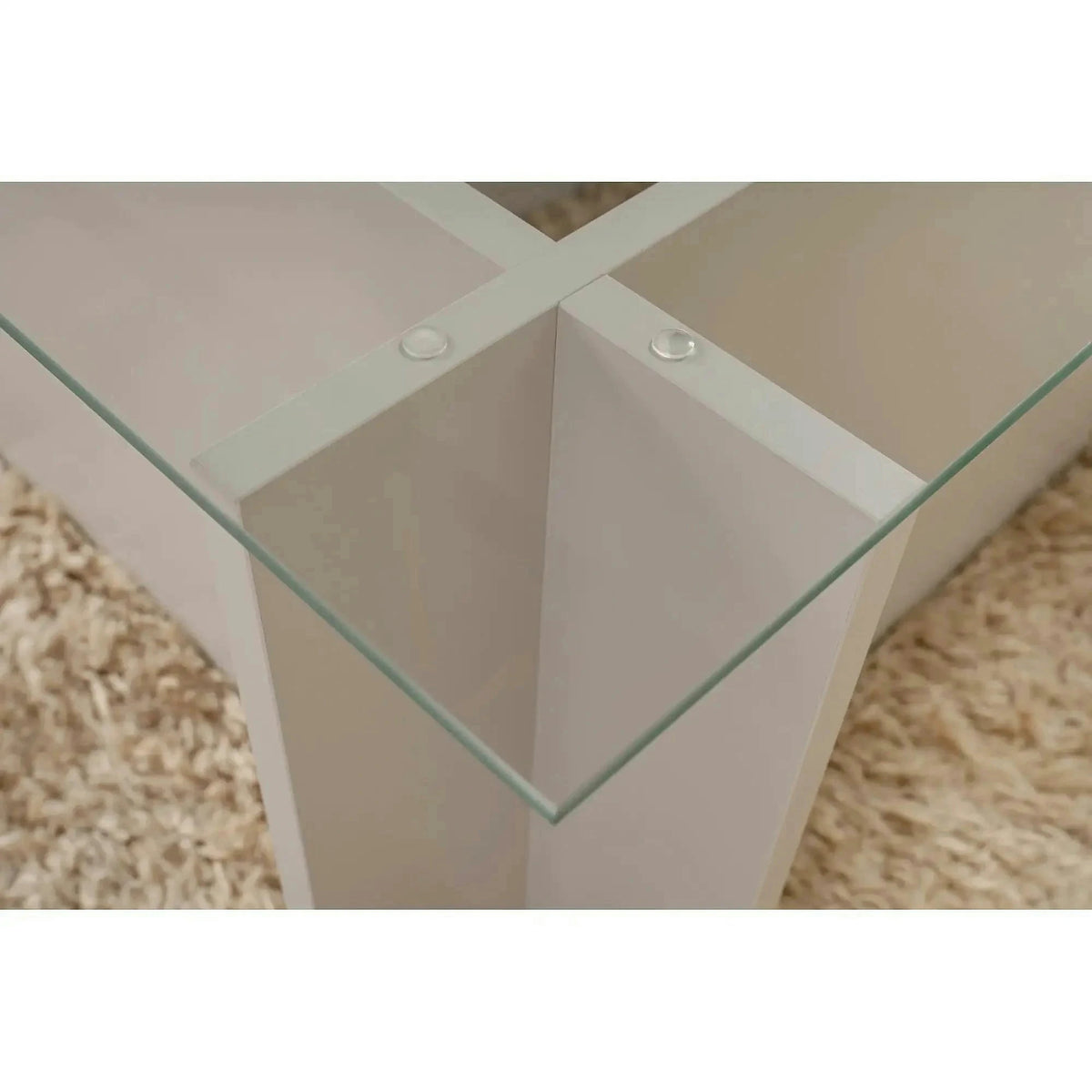 Masuta cafea VETRINO, gri/transparent, sticla/PAL, 105x65x40 cm
