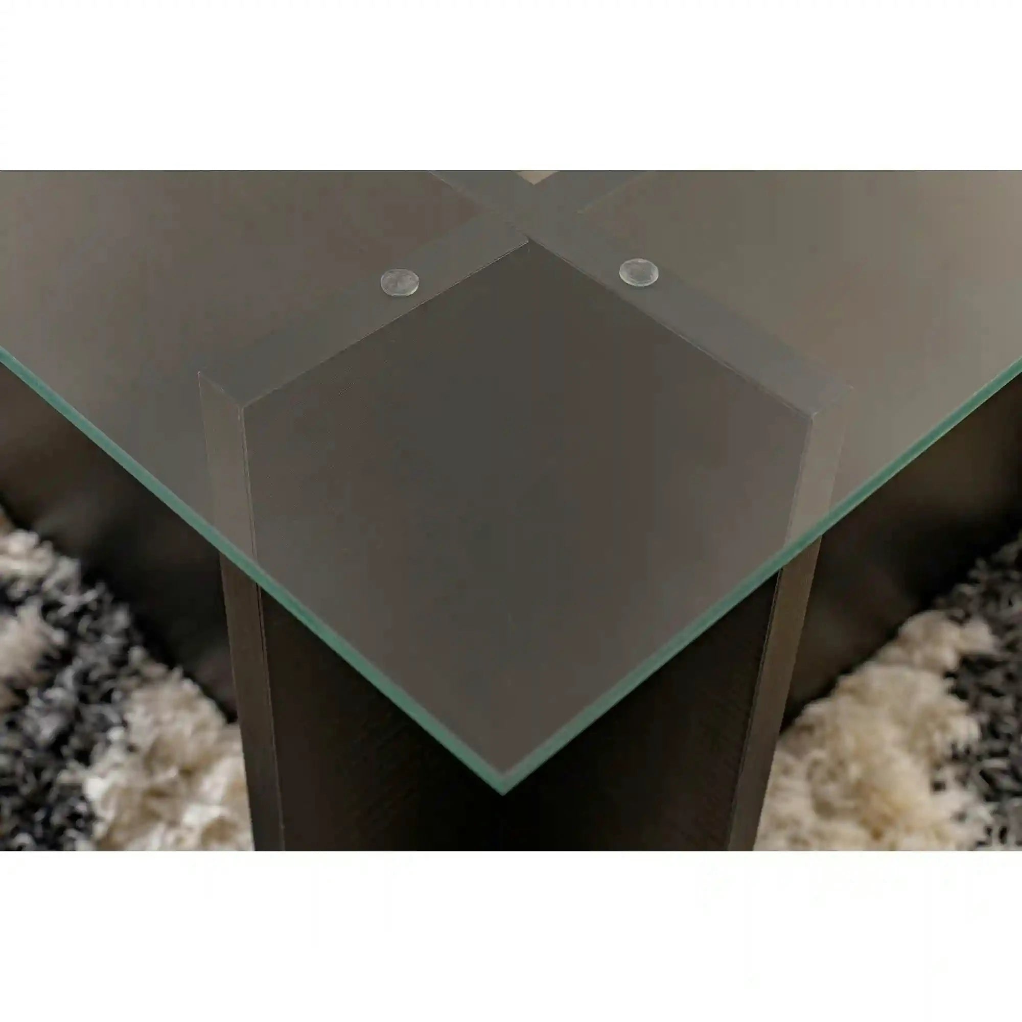 Masuta cafea VETRINO, negru/transparent, PAL/sticla, 105x65x40 cm