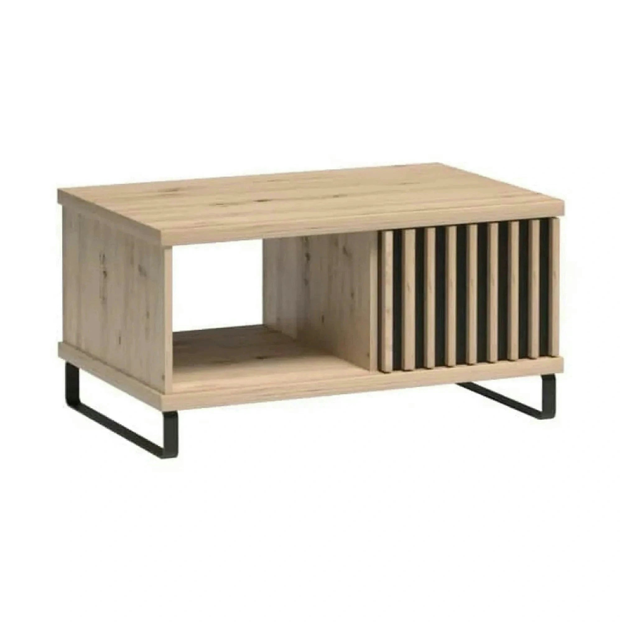Masuta CALI C8, stejar artisan/negru, PAL/metal, 90x58x46 cm