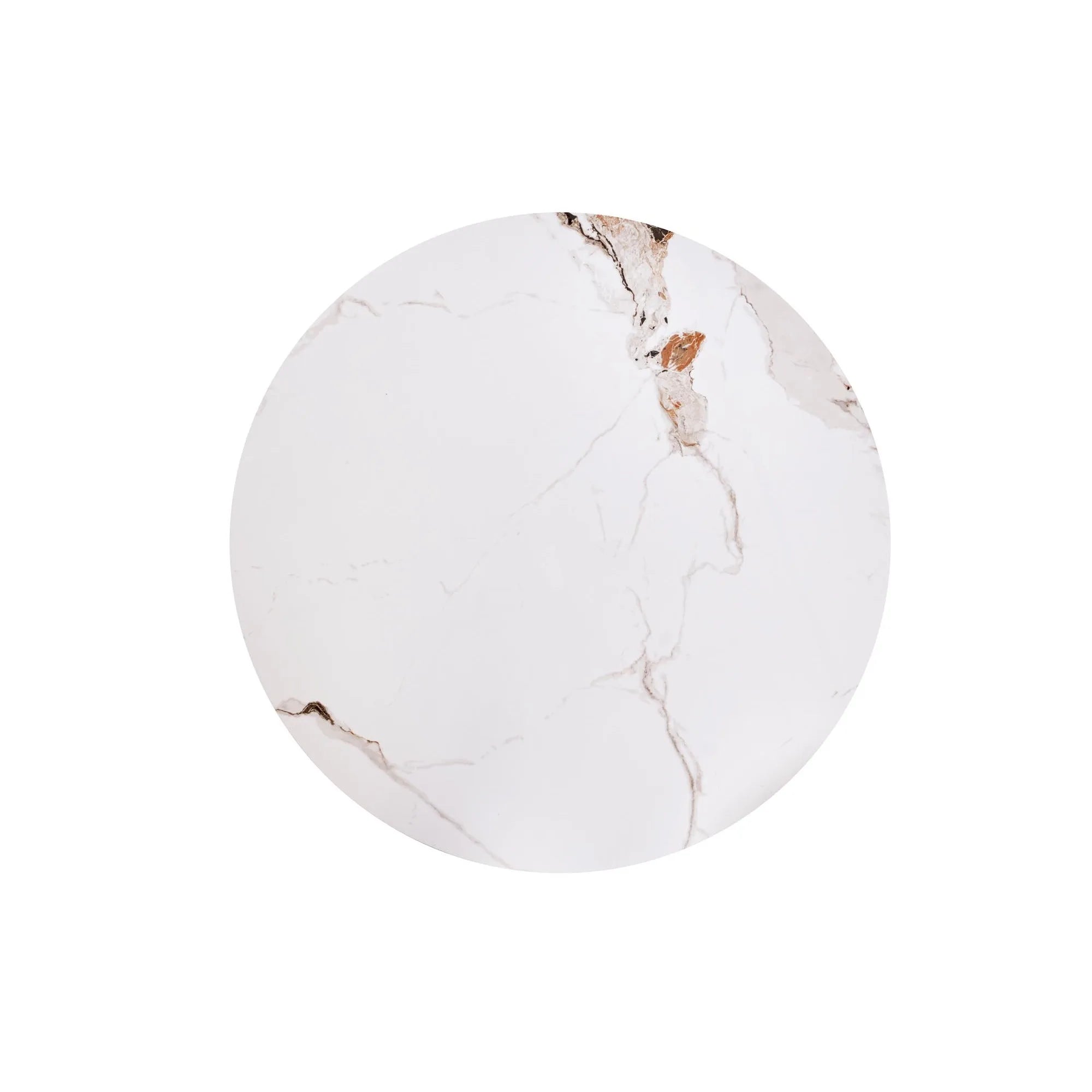 Masuta CARINA, bej cu efect de marmura/nuc, piatra sinterizata, 80x46 cm