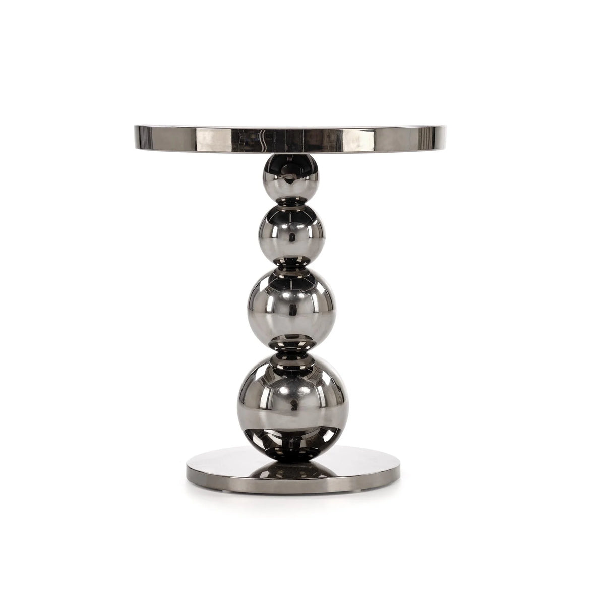 Masuta CARLA, negru/argintiu, sticla/metal, 40x46 cm