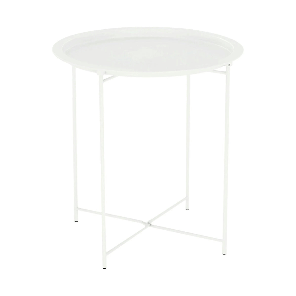 Masuta cu tava detasabila RENDER, alb, metal, 47x47x50 cm