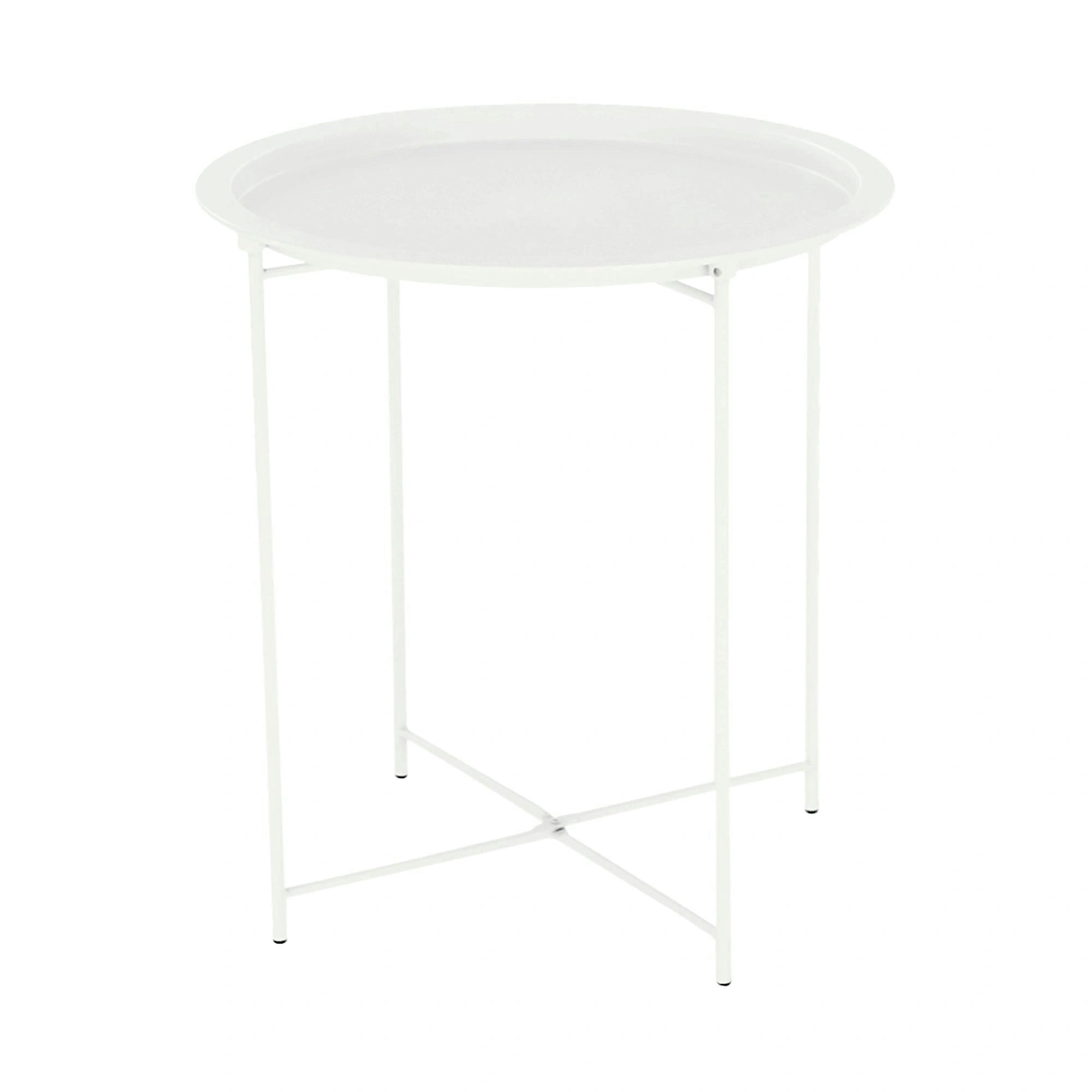 Masuta cu tava detasabila RENDER, alb, metal, 47x47x50 cm