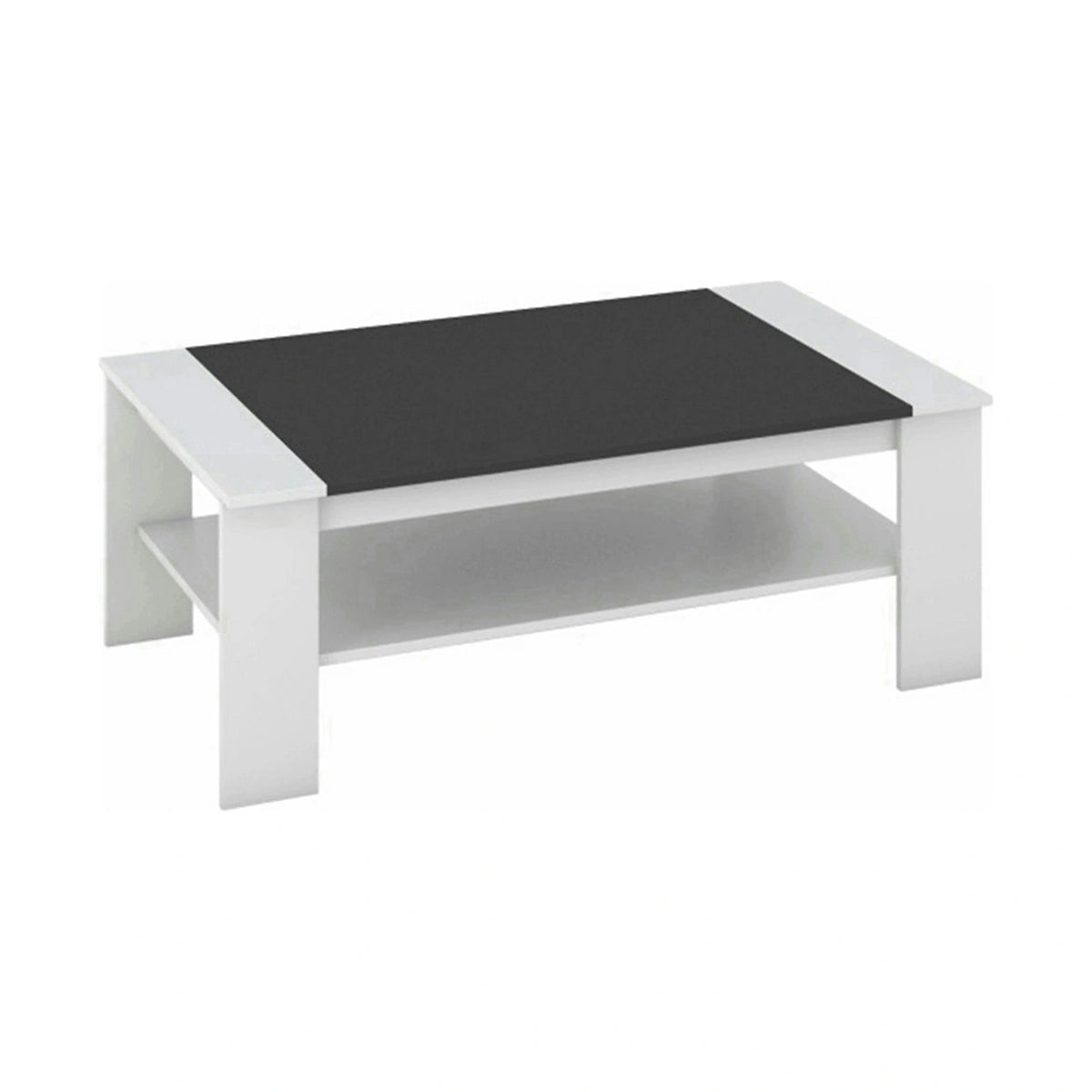 Masuta de cafea BAKER, alb/negru, PAL melaminat/canturi/ABS, 120x71x44 cm