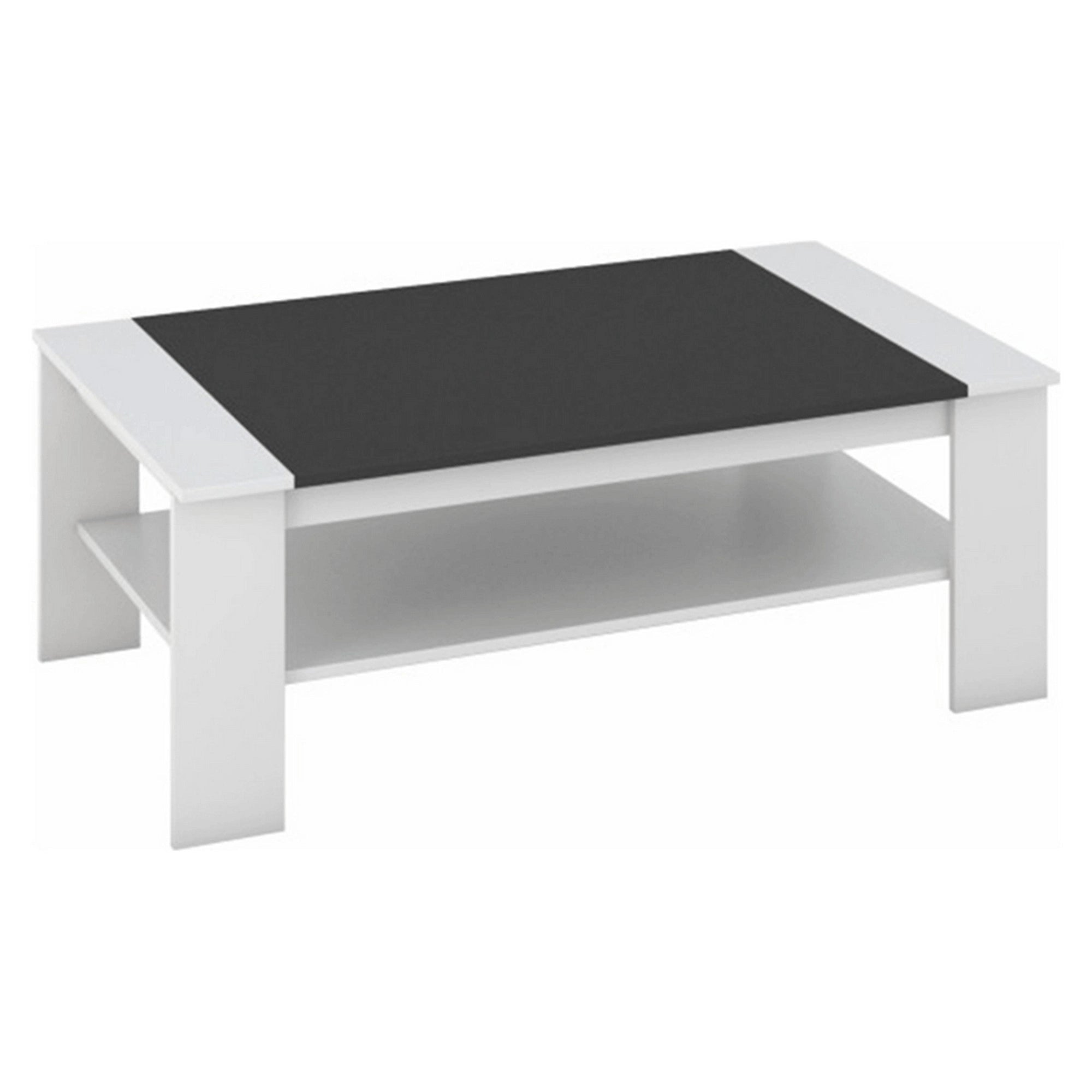 Masuta de cafea BAKER, alb/negru, PAL melaminat/canturi/ABS, 120x71x44 cm