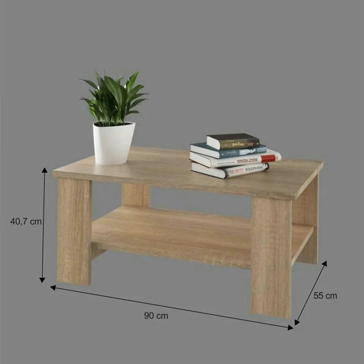Masuta de cafea BERNARDO, stejar sonoma, PAL melaminat, 90x55x41 cm