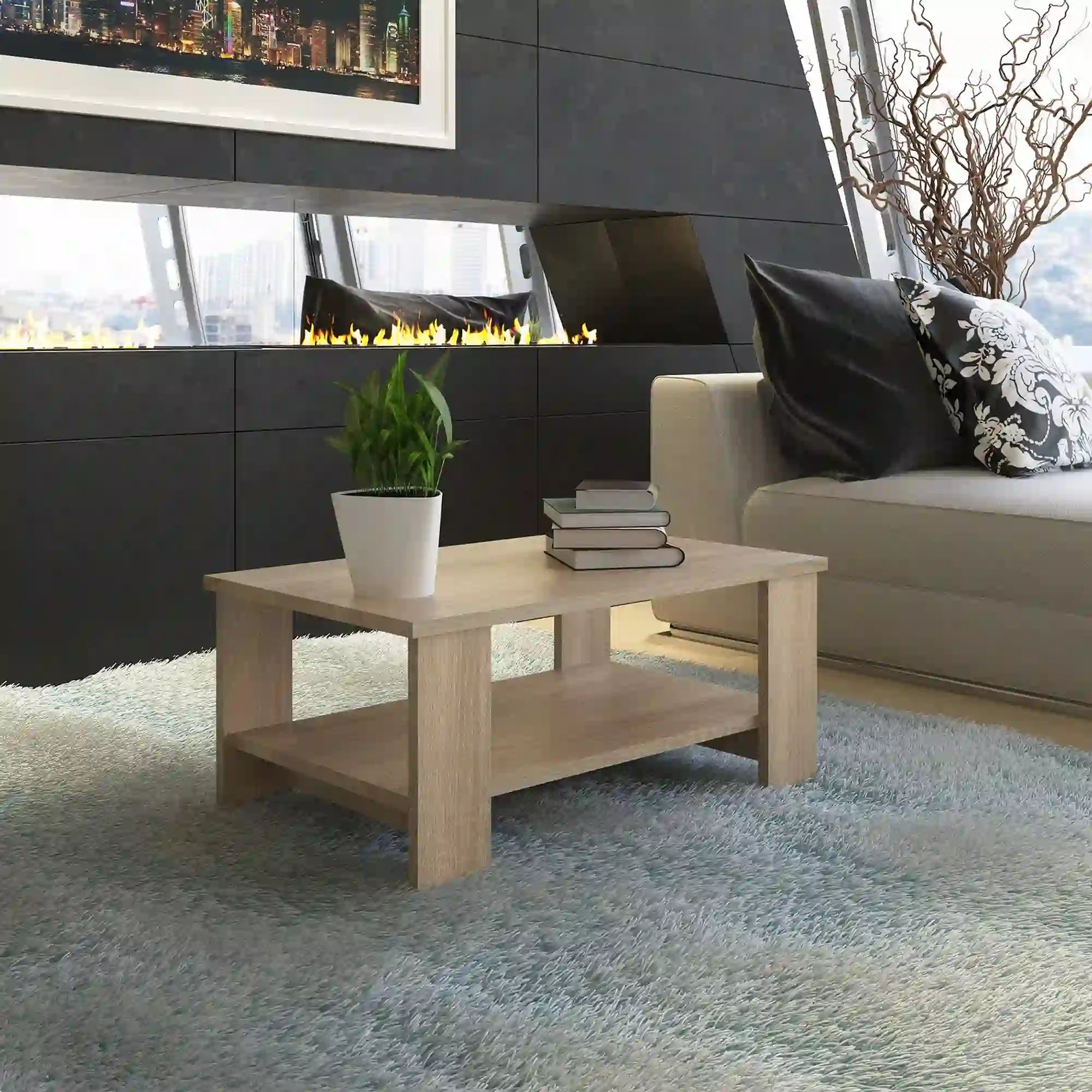 Masuta de cafea BERNARDO, stejar sonoma, PAL melaminat, 90x55x41 cm