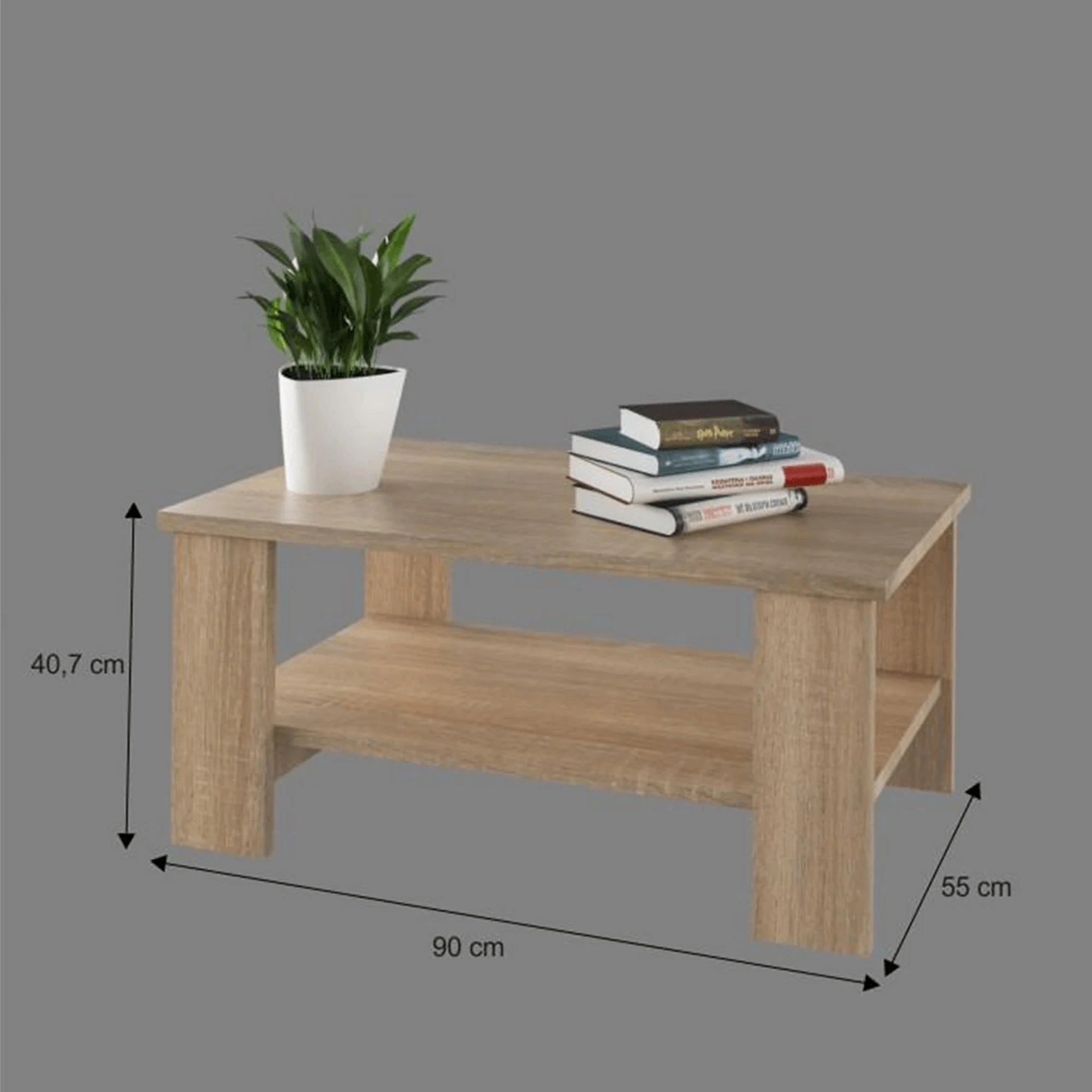 Masuta de cafea BERNARDO, stejar sonoma, PAL melaminat, 90x55x41 cm
