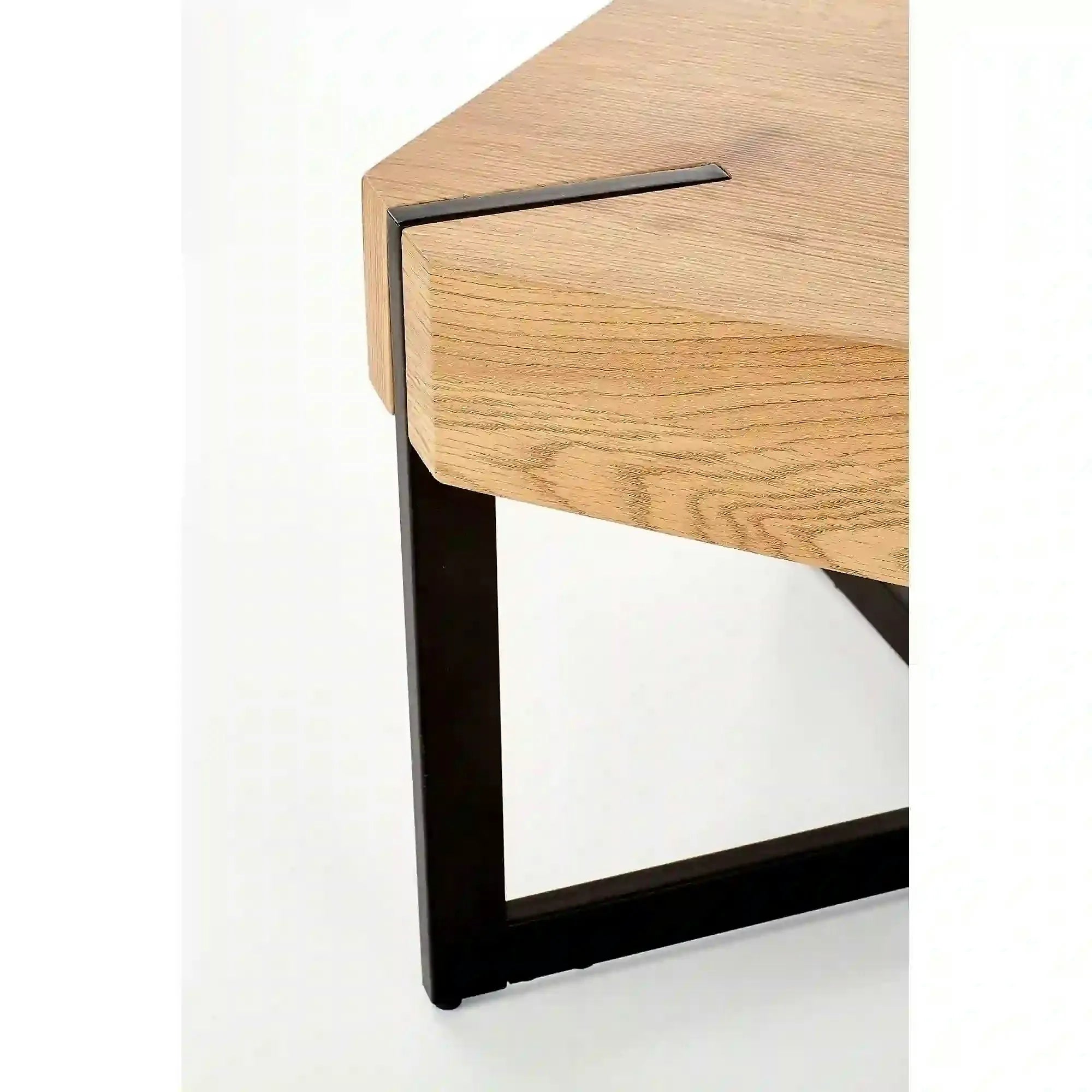 Masuta de cafea dreptughiulara LAVIDA, stejar auriu/negru, 110x60x43 cm