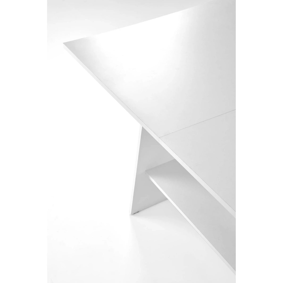 Masuta de cafea extensibila ERIKA, alb, PAL laminat, 120/160x70x61/72 cm