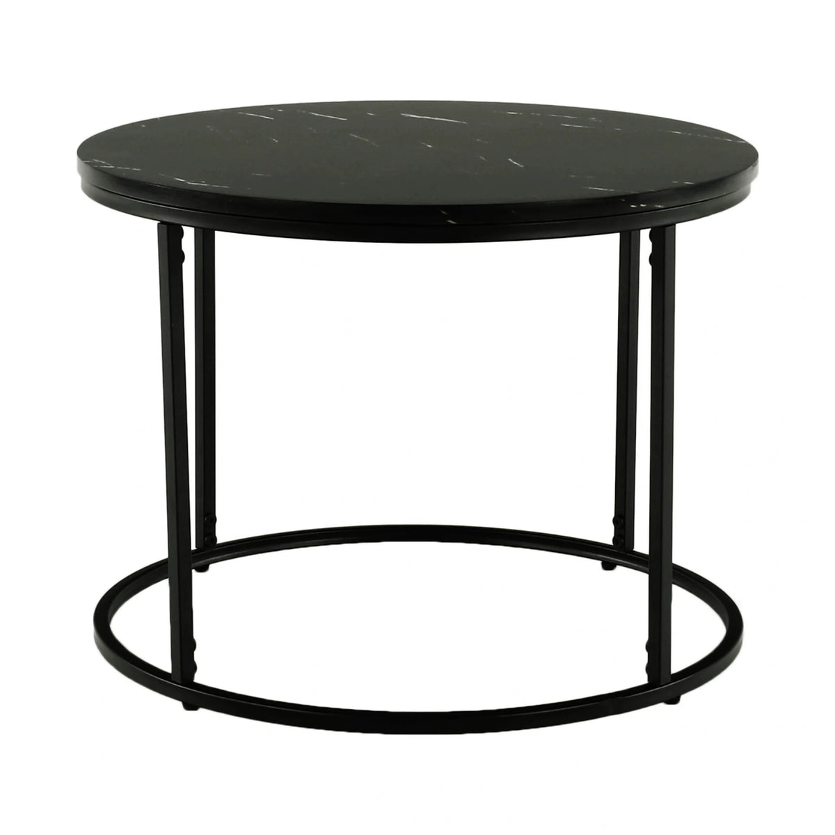 Masuta de cafea GAGIN, negru cu efect de marmura, 60x60x45 cm