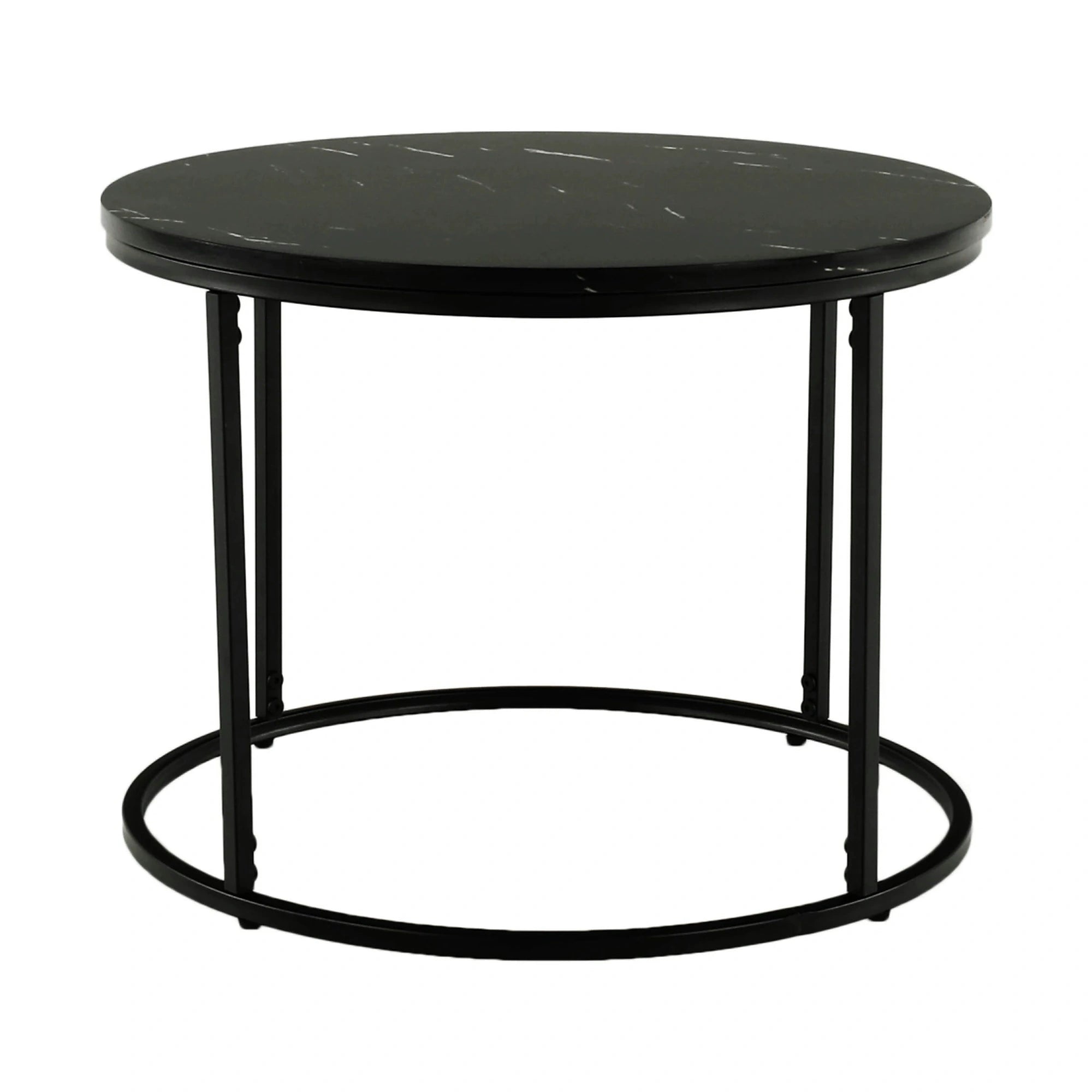 Masuta de cafea GAGIN, negru cu efect de marmura, 60x60x45 cm