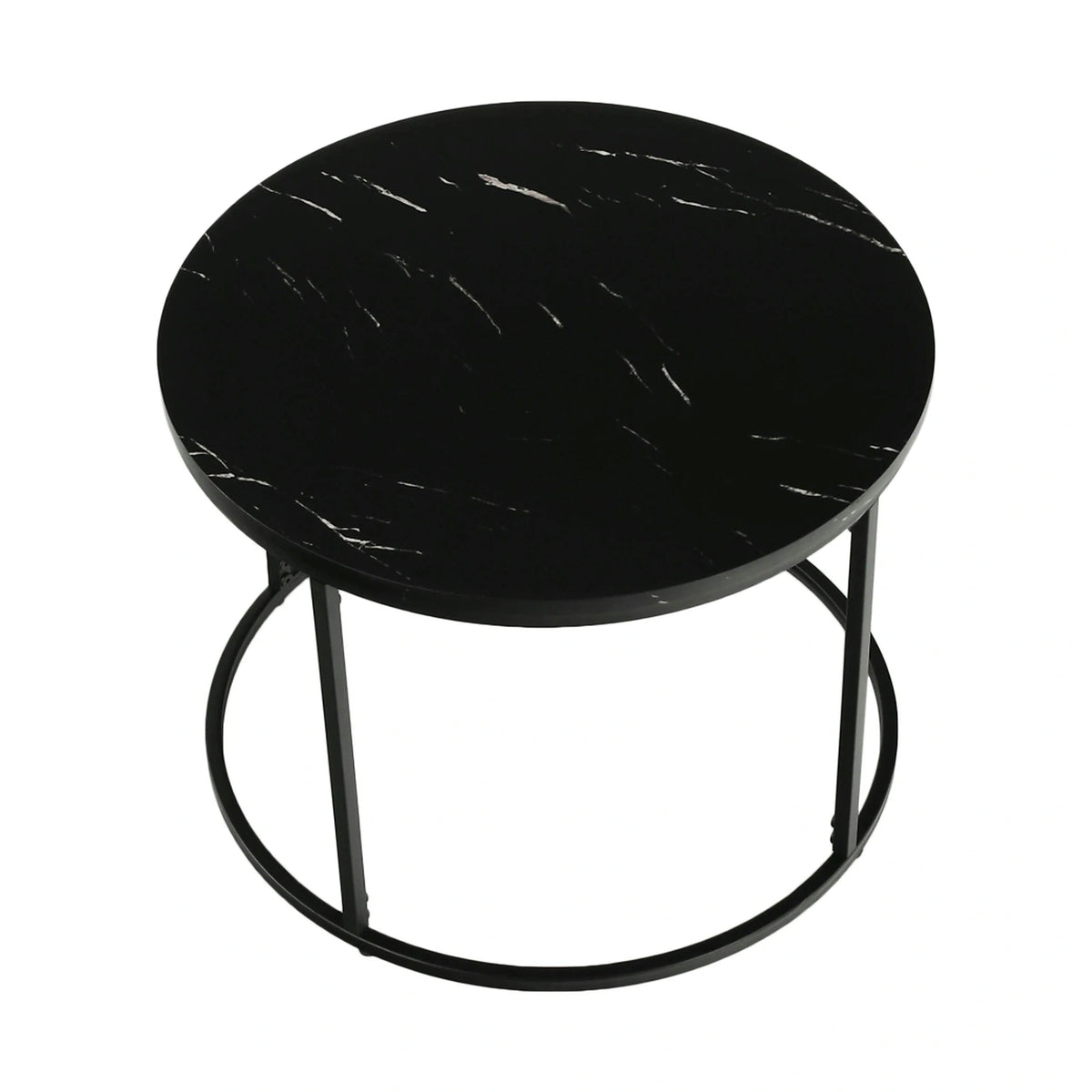 Masuta de cafea GAGIN, negru cu efect de marmura, 60x60x45 cm